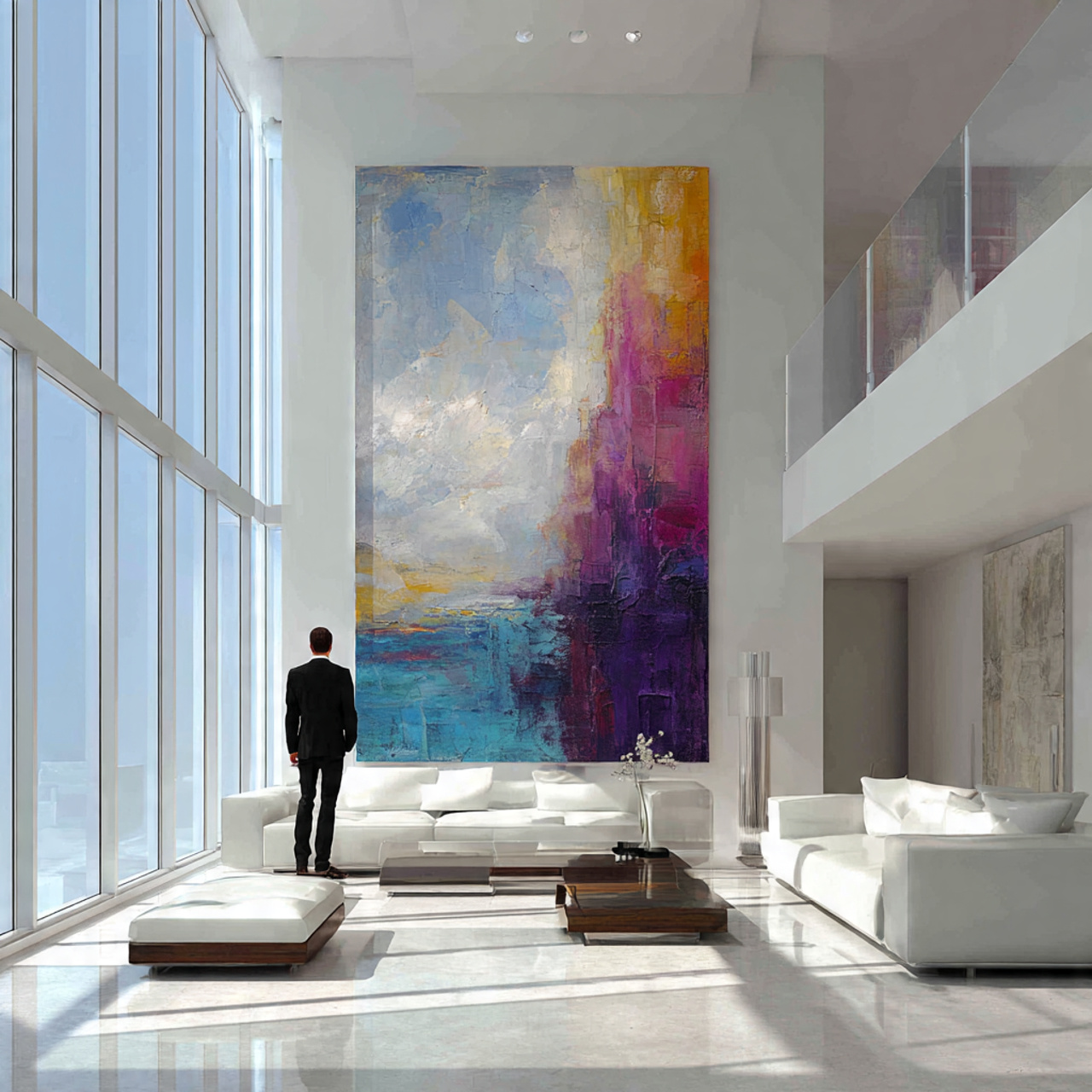 white living room with clean walls large