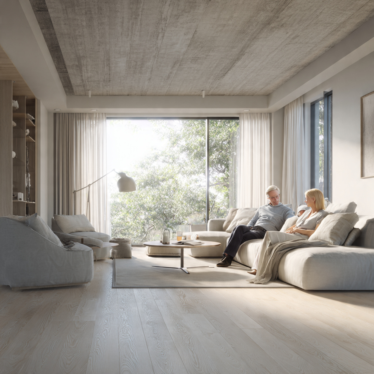 white living room with soft gray accents