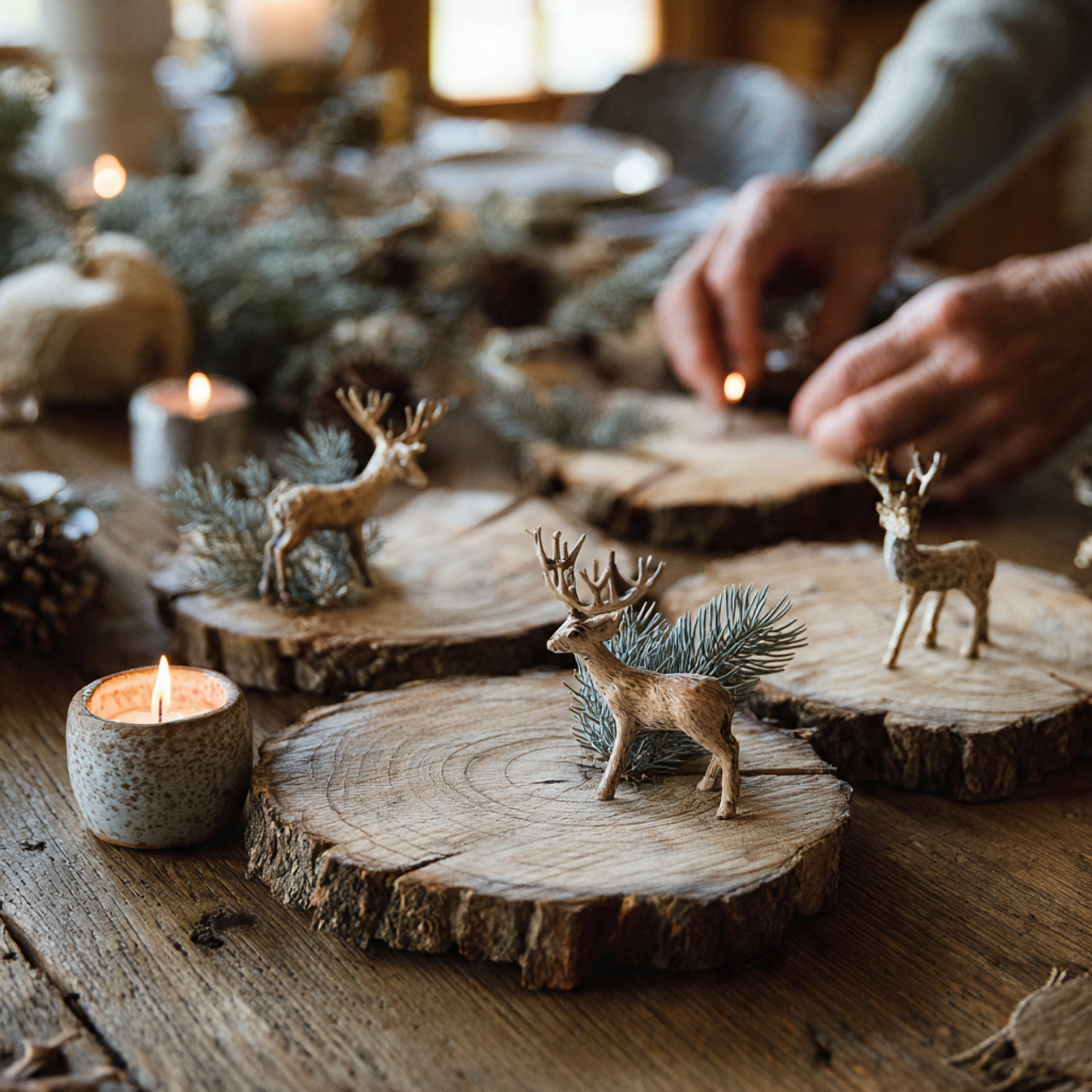 wood slice christmas decorations ideas used as