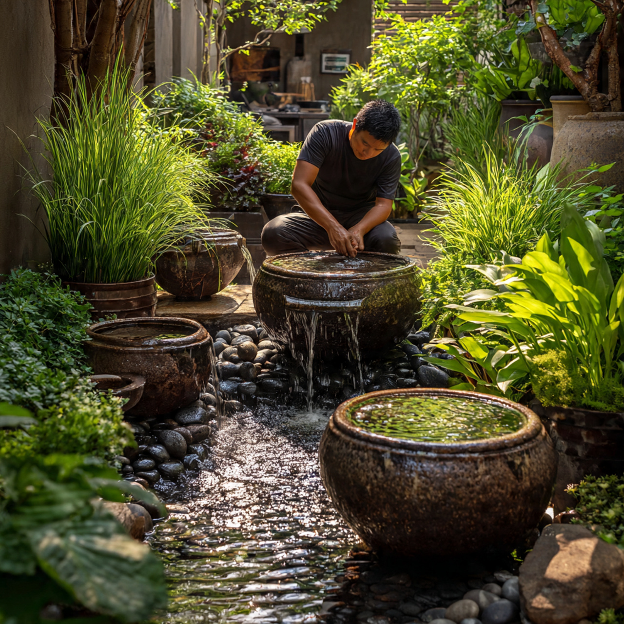 25 Backyard Ideas That Boost Value, Style & Everyday Enjoyment 5 a backyard with a small diy water