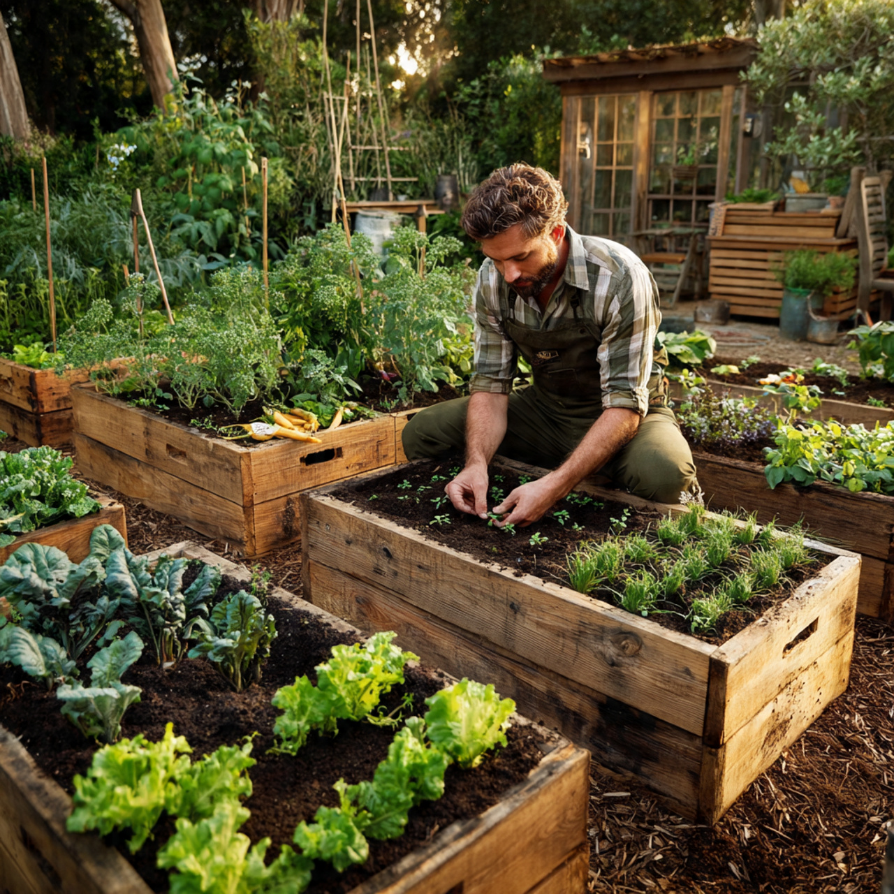 25 Backyard Ideas That Boost Value, Style & Everyday Enjoyment 9 a backyard with neatly arranged raised garden