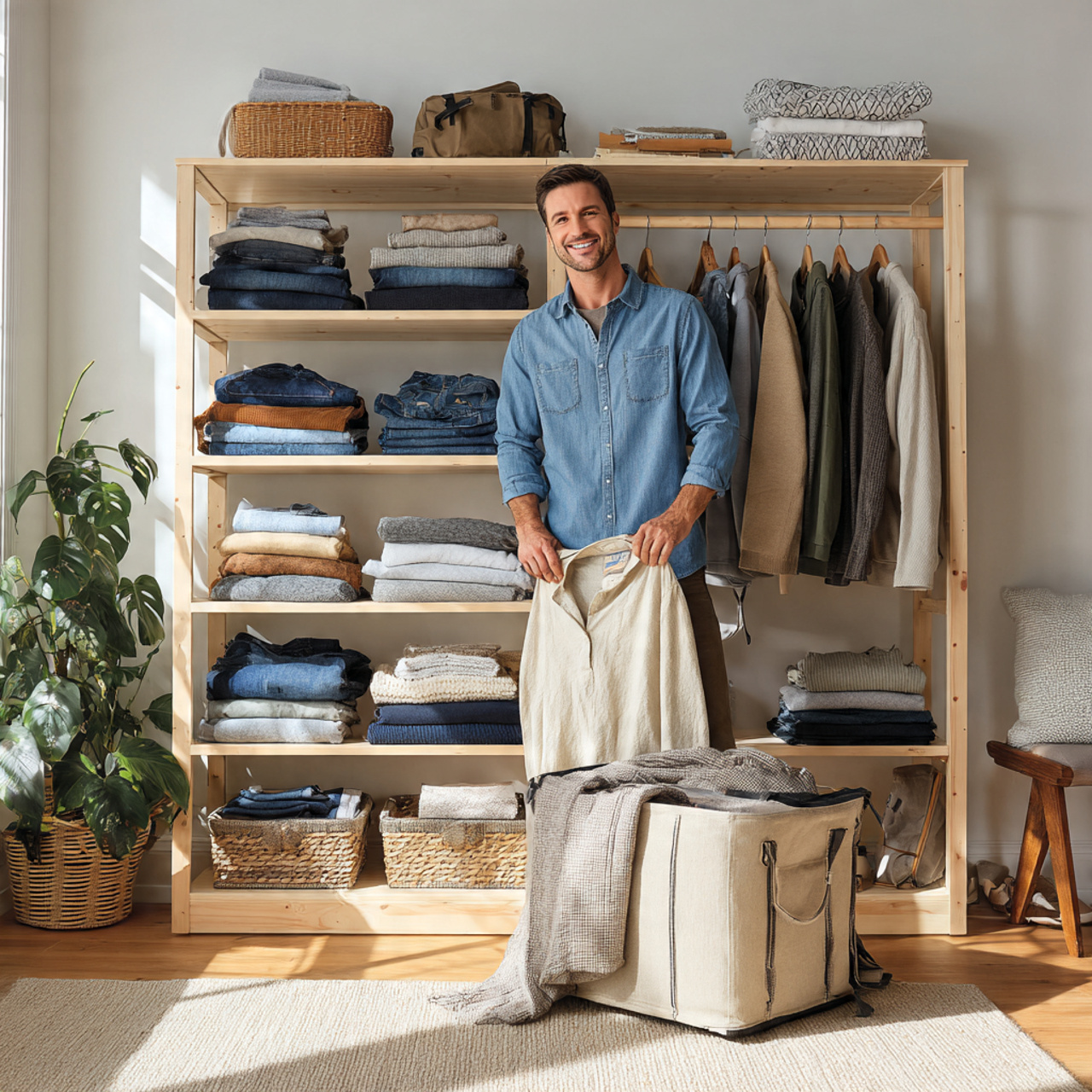 25 Best Closet Organization Ideas for a Stylish, Clutter-Free Space 9 a bright airy closet showcasing open shelving