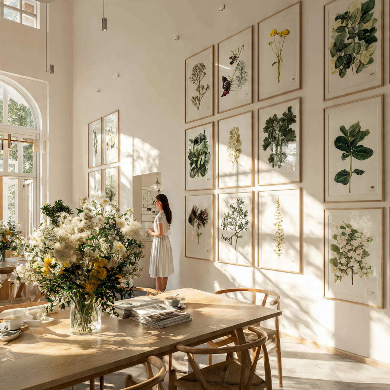 25 Creative Dining Room Wall Decor Ideas to Elevate Your Home 6 a bright dining room with a series