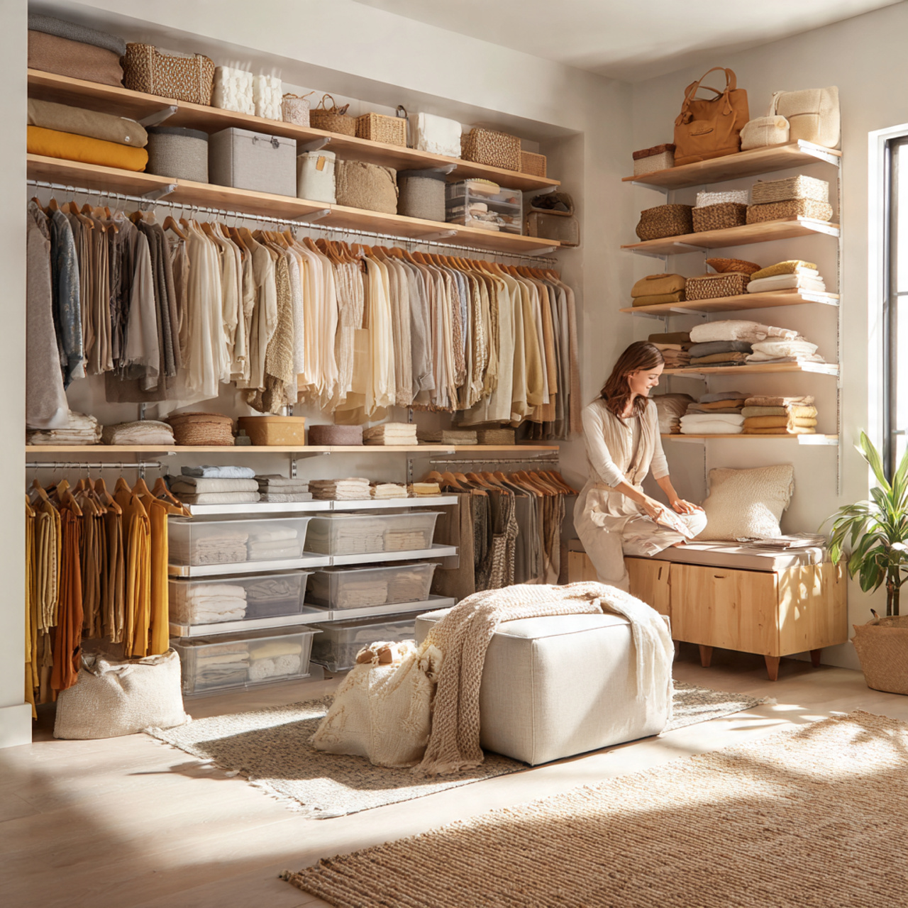 25 Best Closet Organization Ideas for a Stylish, Clutter-Free Space 8 a bright elegant walk in closet illustrating closet