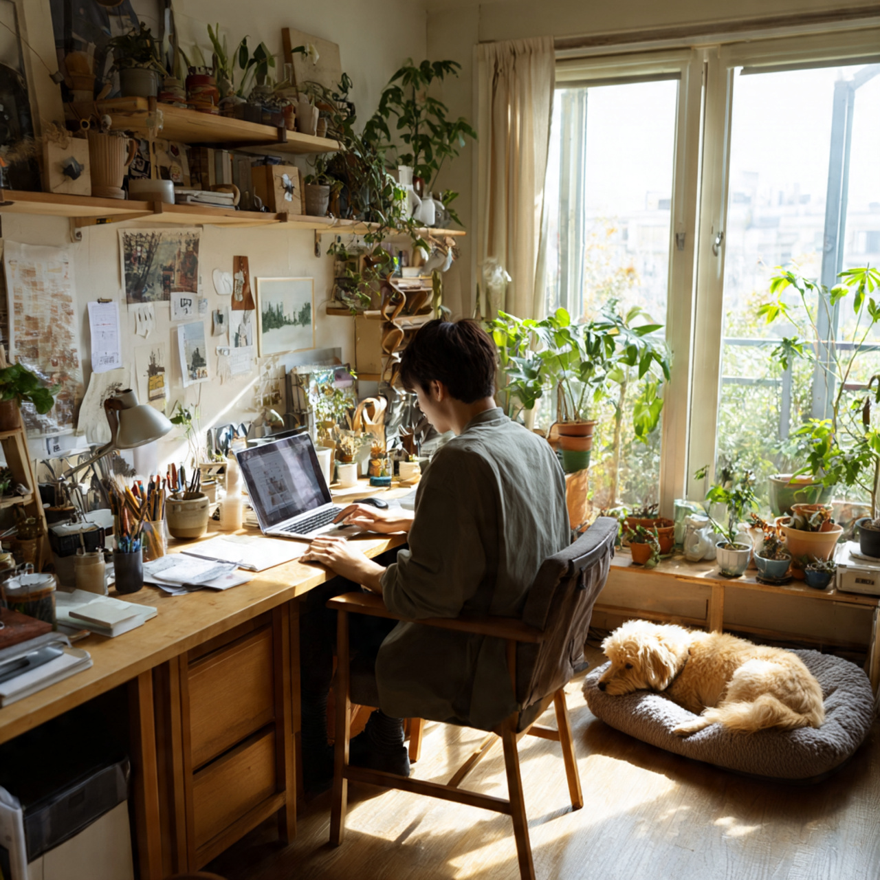 25 Home Office Ideas to Boost Productivity & Style Today 20 a bright home office with a cozy 1