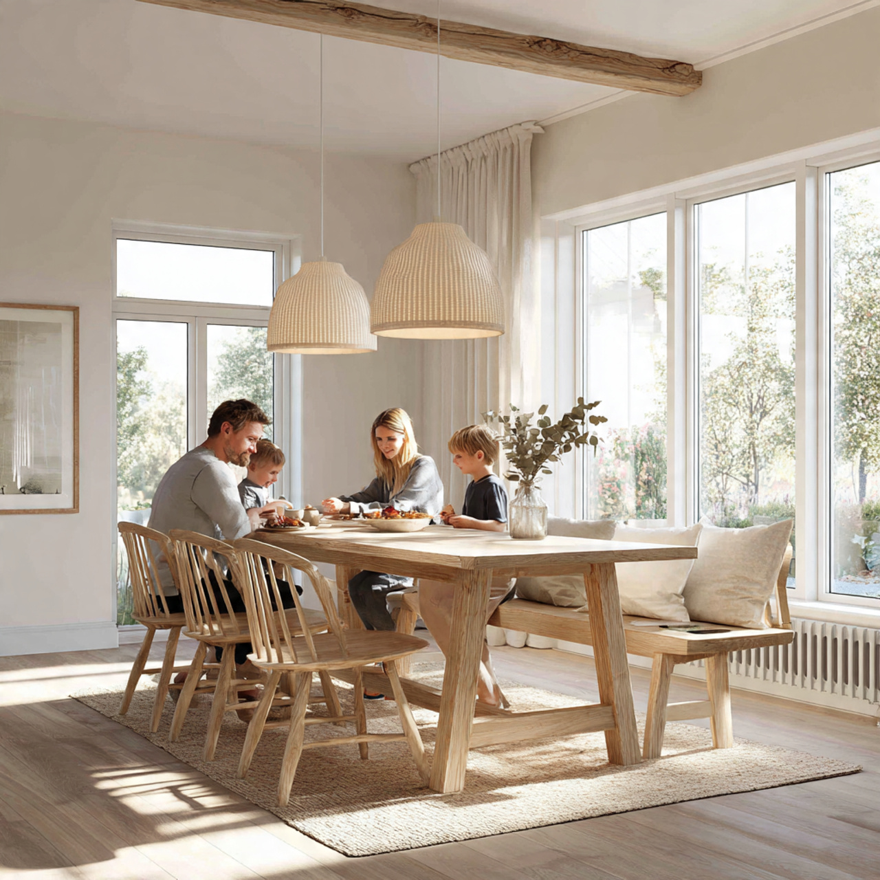 25 Stunning Dining Table Ideas to Transform Your Home 4 a bright scandinavian inspired dining room featuring a