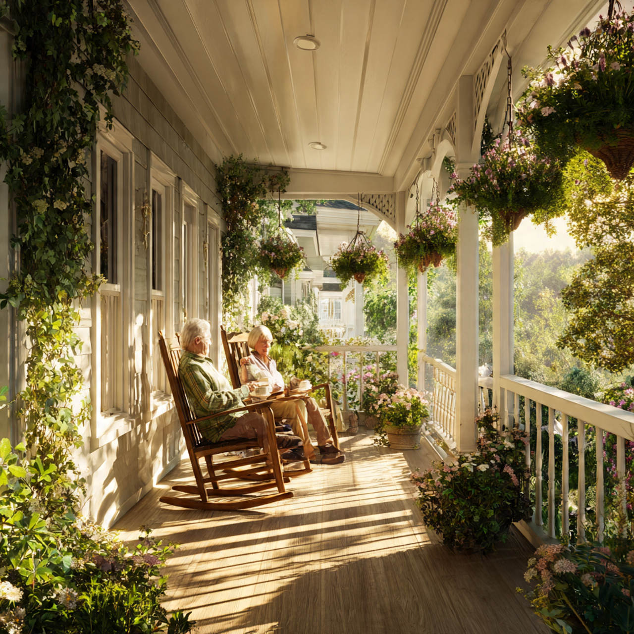 25 Stunning House Ideas to Elevate Your Home Design 22 a charming wrap around porch with rocking chairs 1