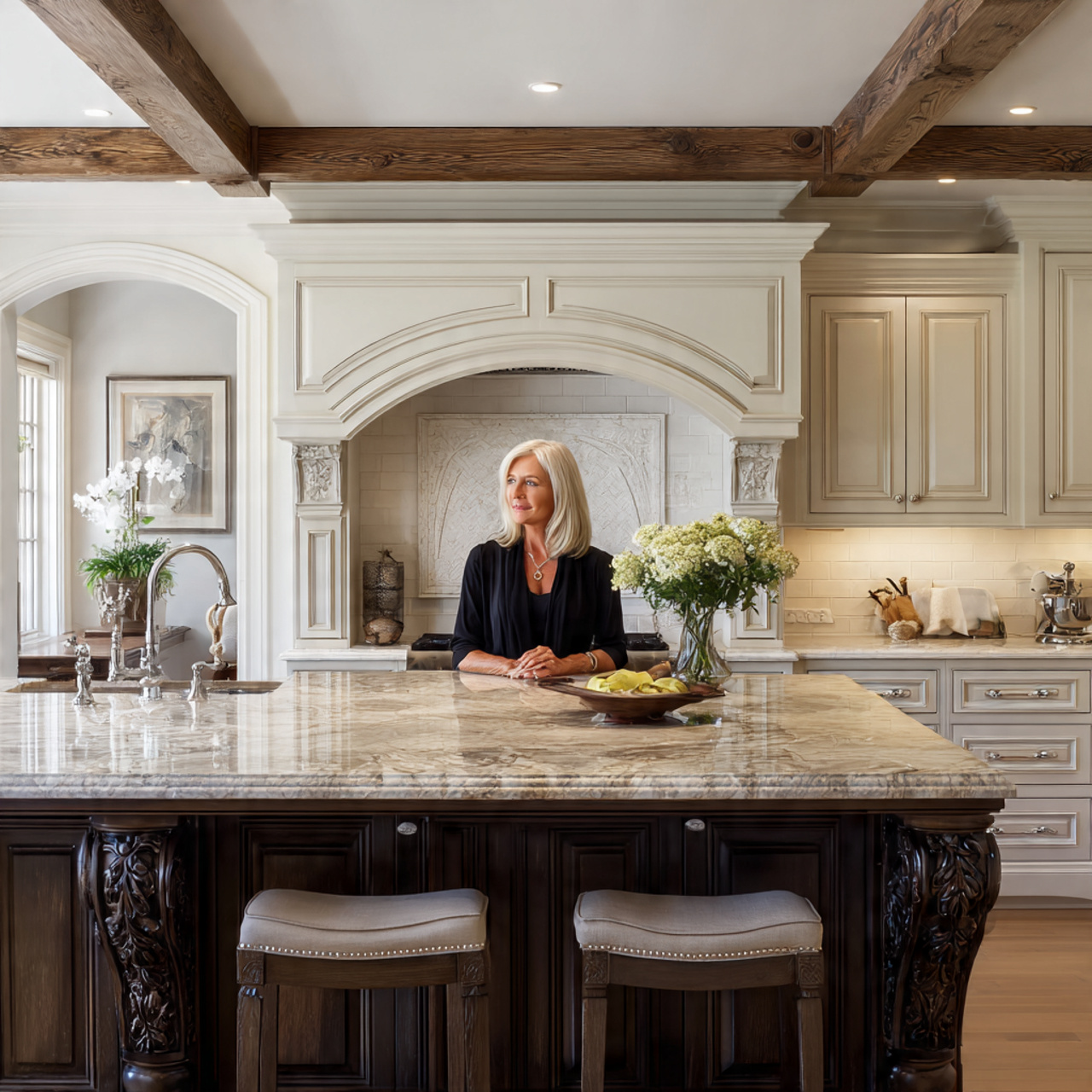 a classic elegant kitchen interior showcasing kitchen