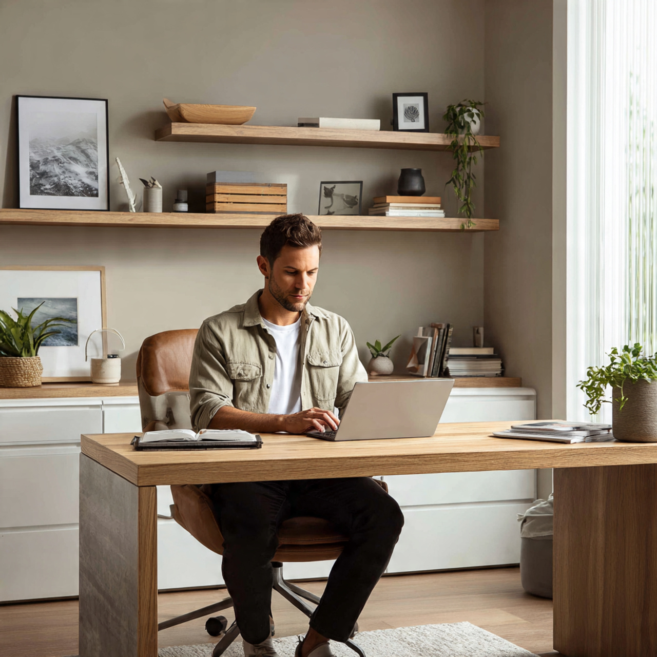 25 Home Office Inspiration Ideas for a Stylish, Productive Workspace 21 a clean and clutter free home office inspiration