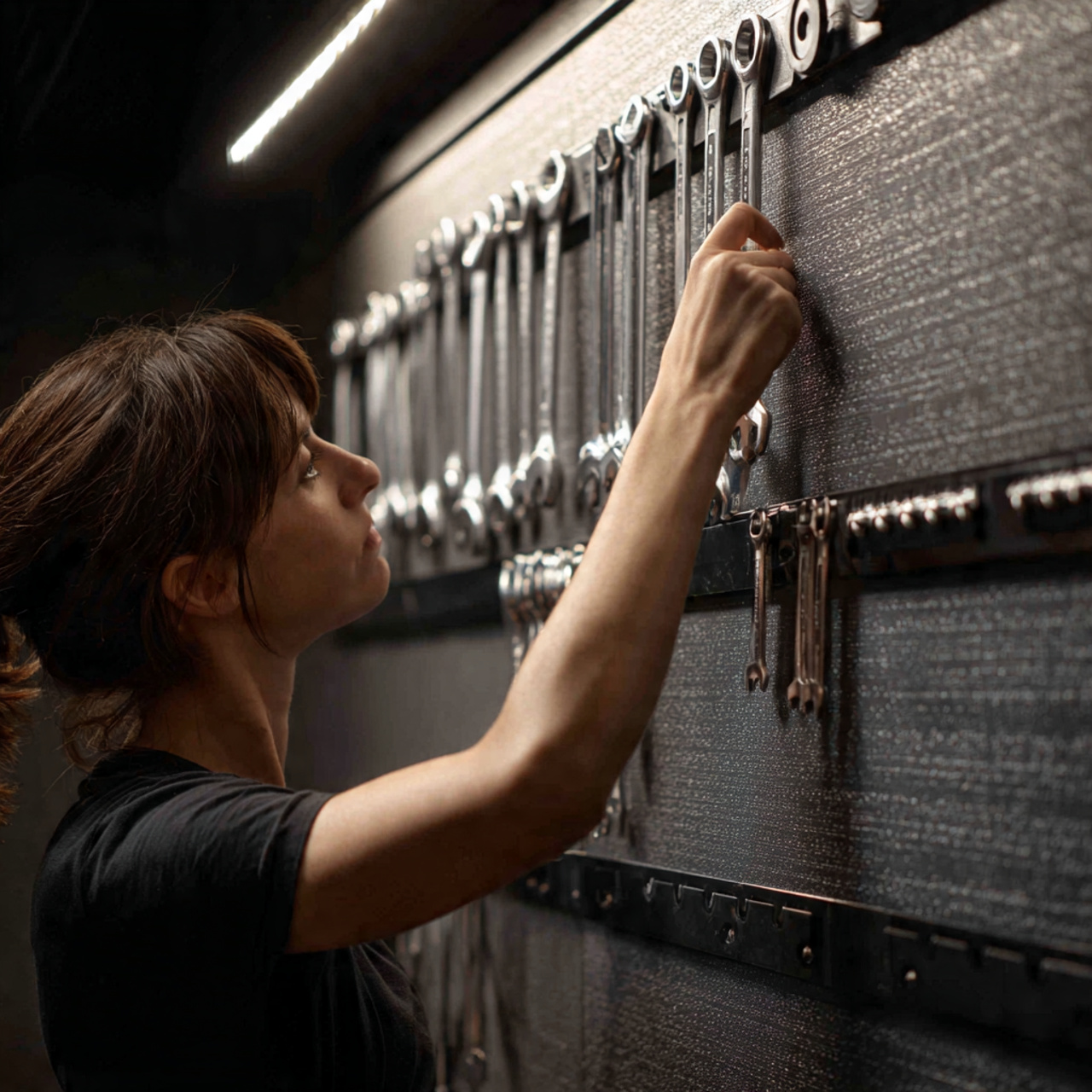 a close to mid realistic view of garage storage