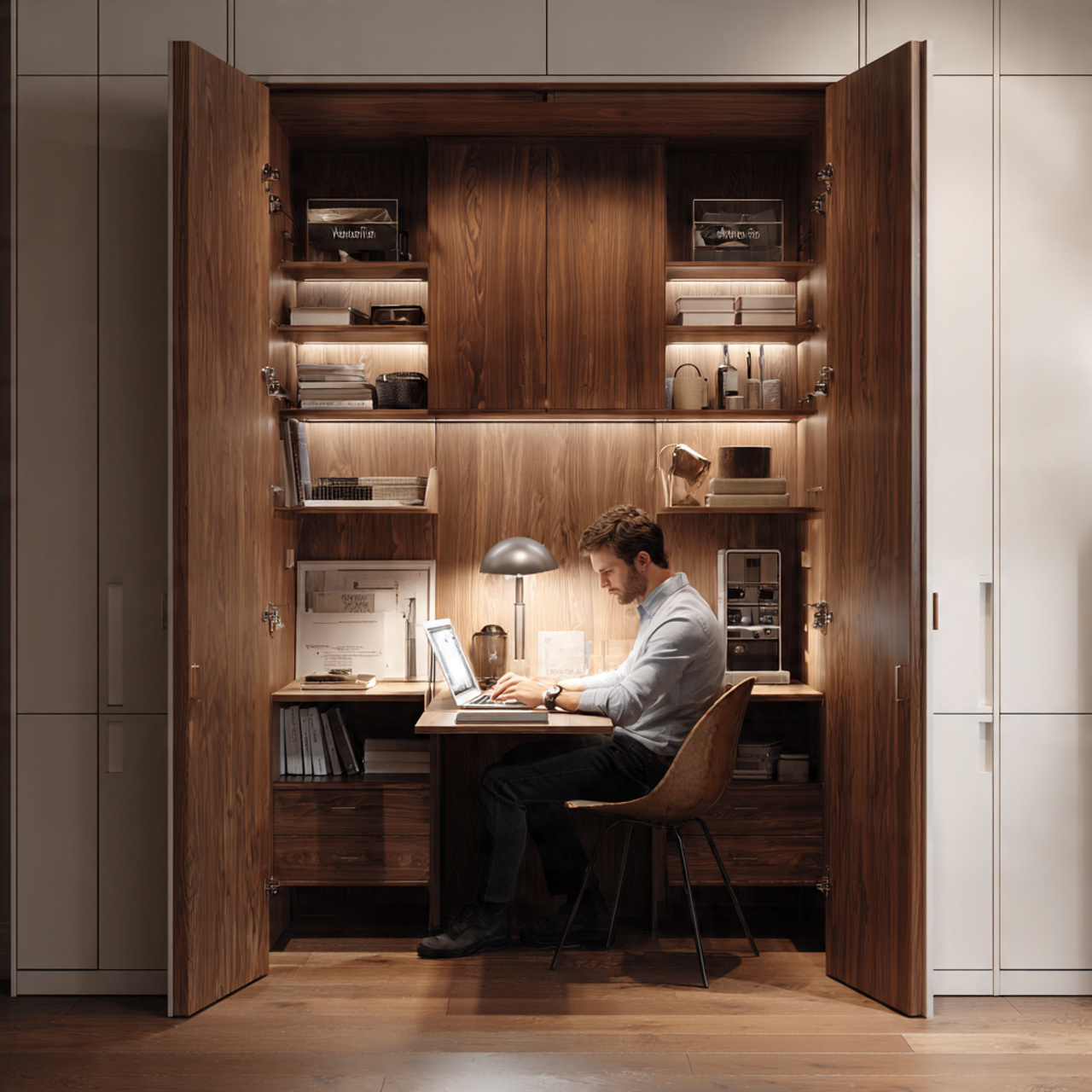 25 Home Office Ideas to Boost Productivity & Style Today 8 a compact hidden office nook inside a