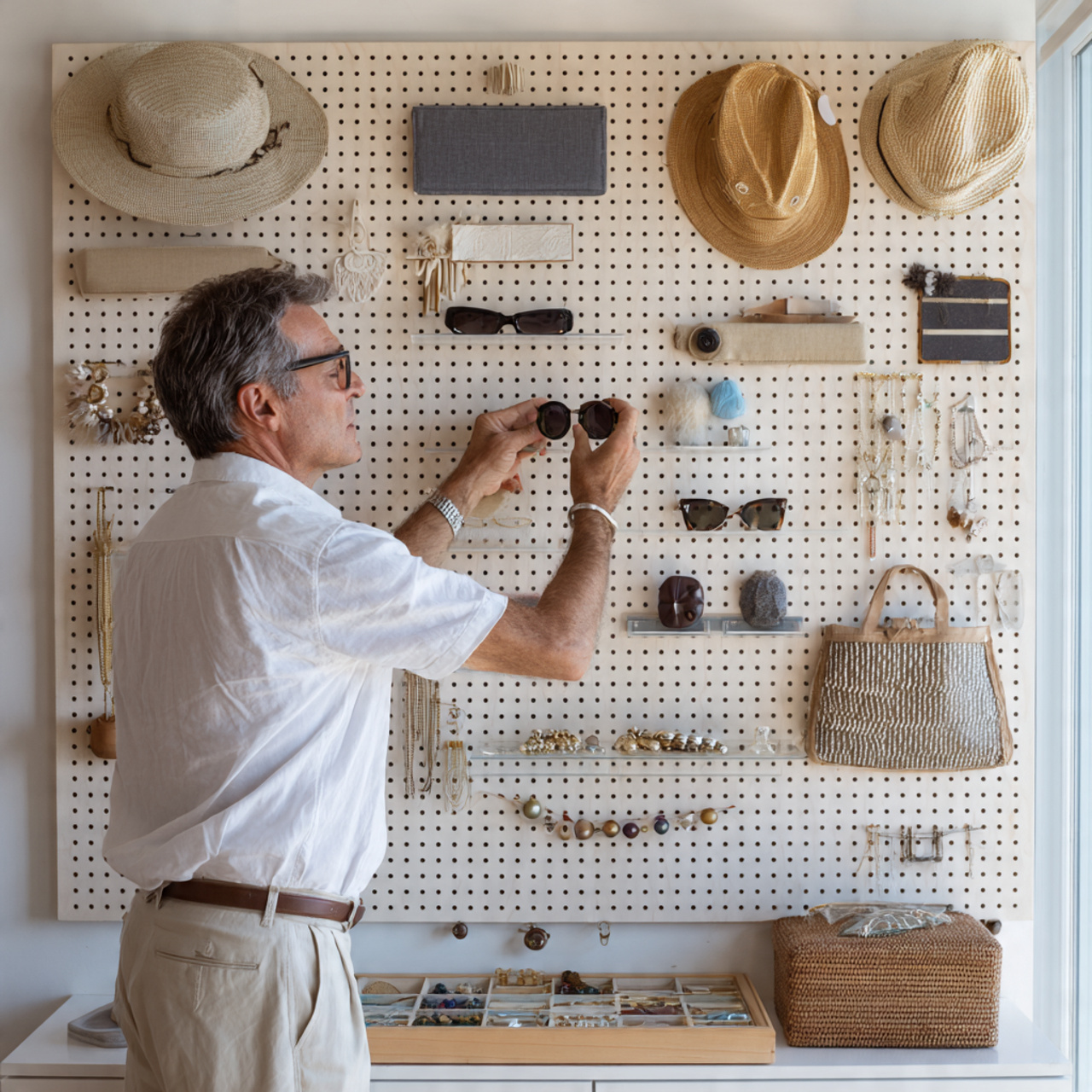 25 Best Closet Organization Ideas for a Stylish, Clutter-Free Space 24 a contemporary closet demonstrating wall mounted pegboard storage