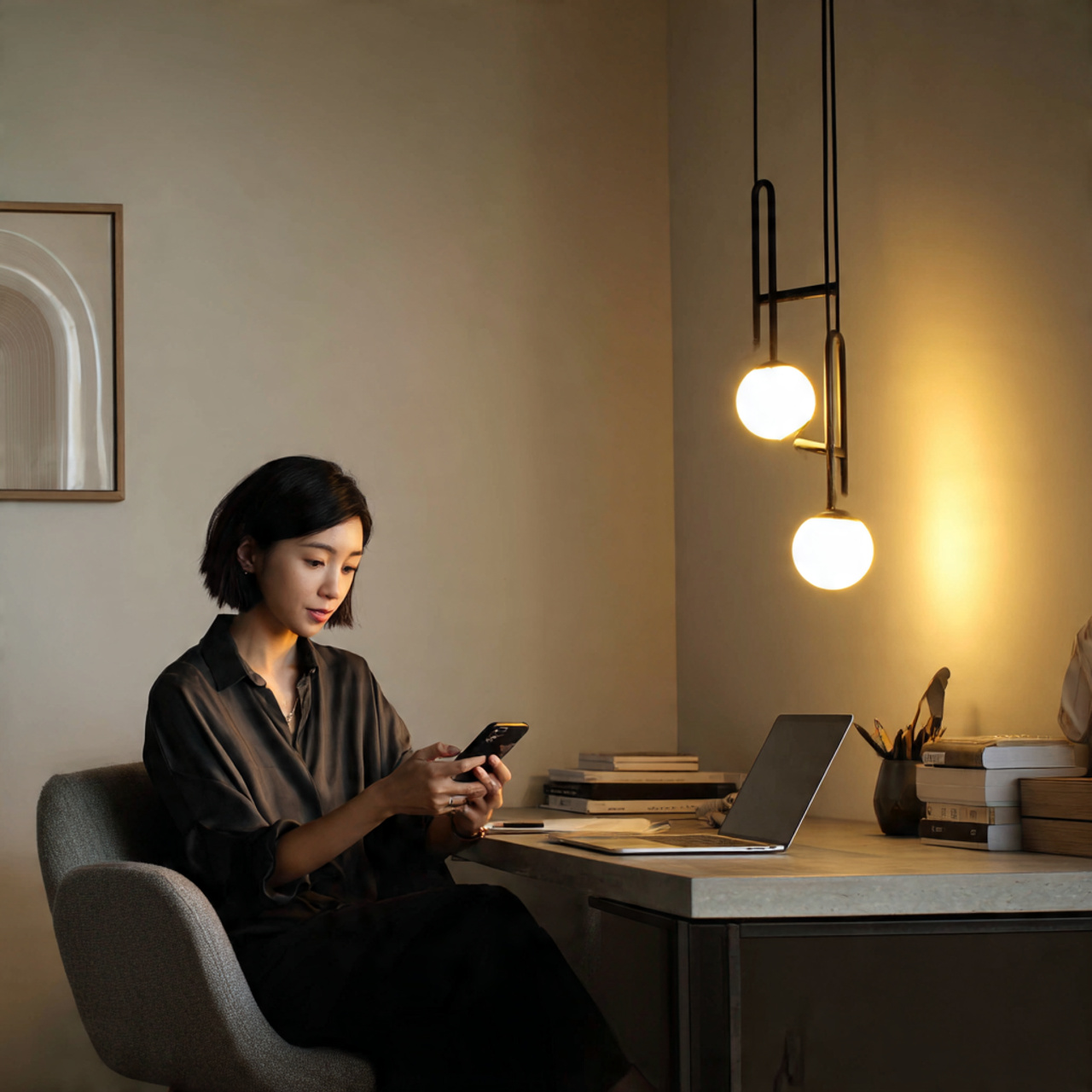 25 Home Office Ideas to Boost Productivity & Style Today 17 a contemporary home office with smart bulbs 1