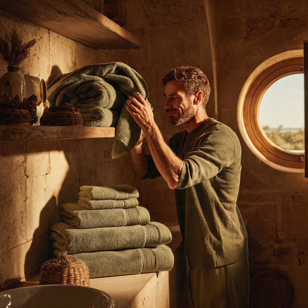 25 Green Bathroom Ideas: Elegant, Modern & Nature-Inspired Designs 5 a cozy bathroom with deep olive green