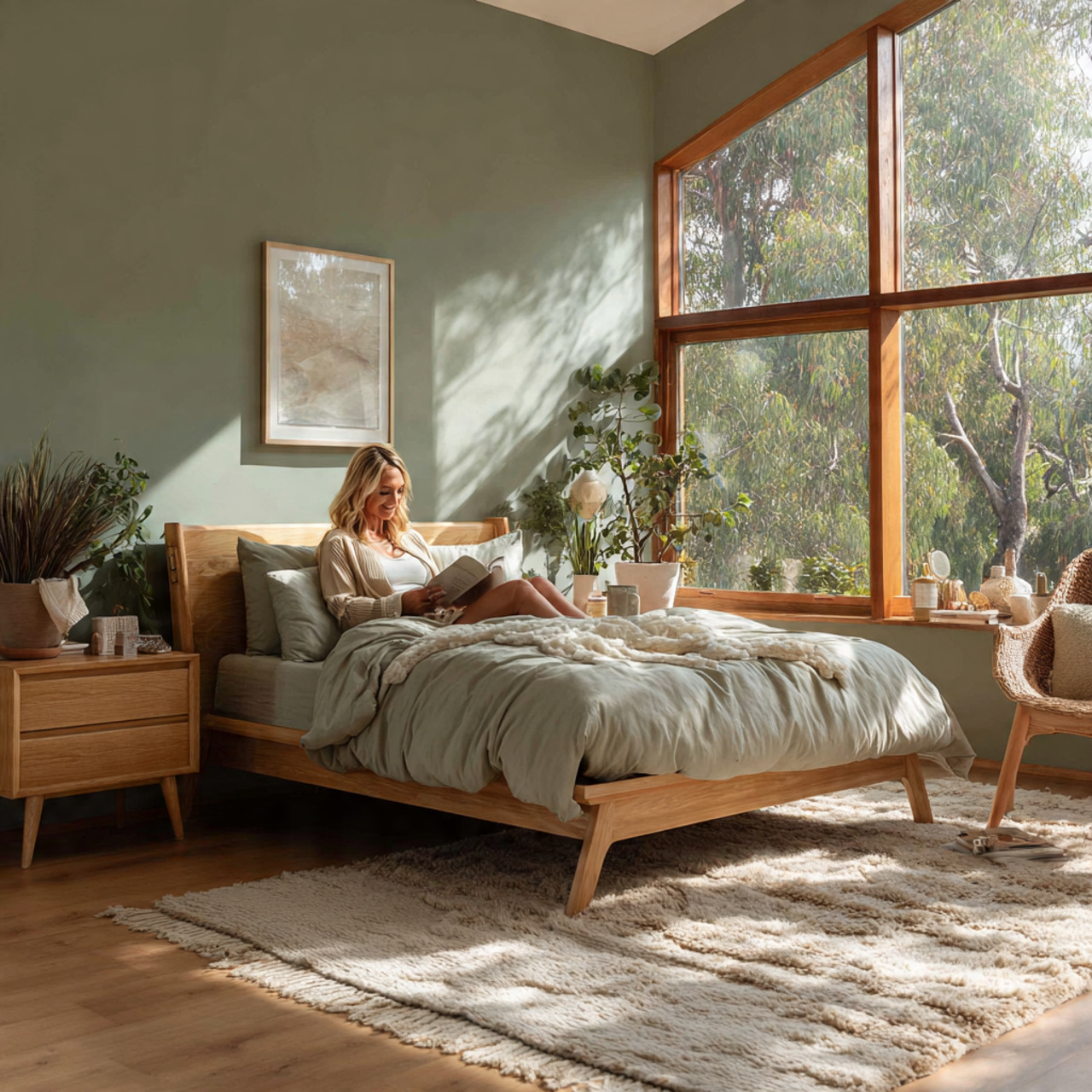 25 Sage Green Bedroom Ideas: Calm, Stylish & Inspiring Designs 1 a cozy bedroom featuring sage green walls