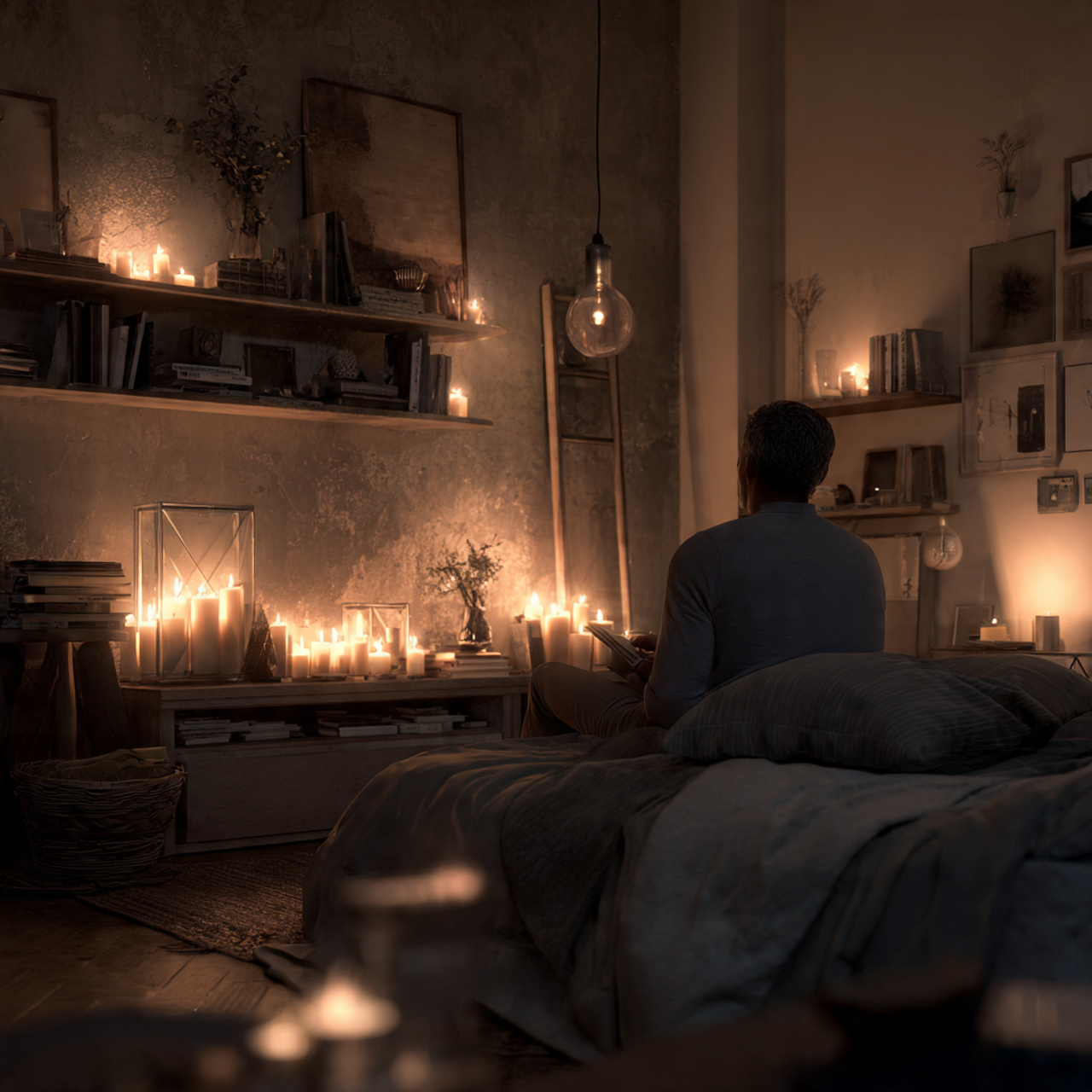 25 Romantic Bedroom Ideas for a Warm, Elegant & Dreamy Space 8 a cozy bedroom scene with scented candles