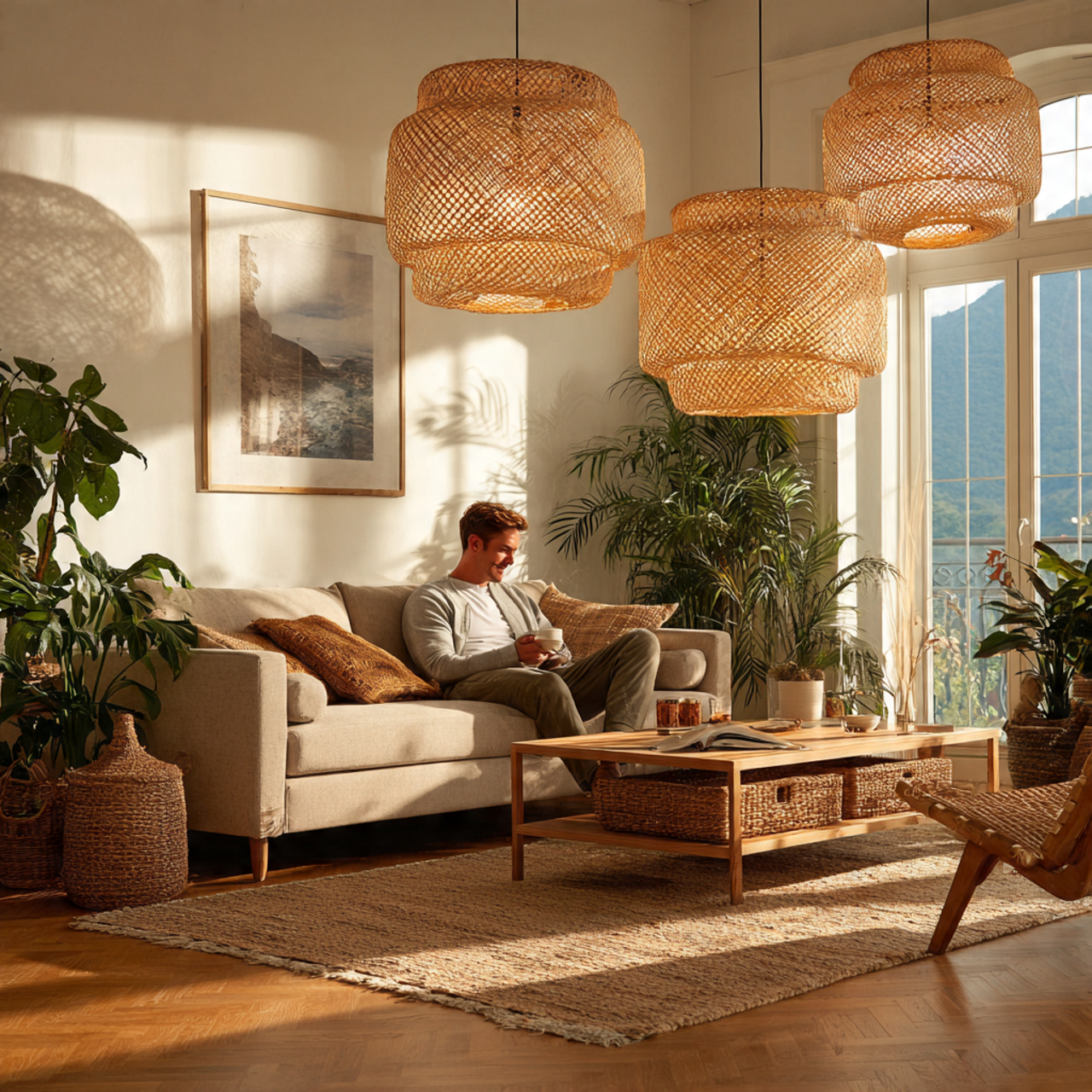 25 Living Room Lighting Ideas to Brighten and Transform Your Home 12 a cozy bohemian living room featuring natural