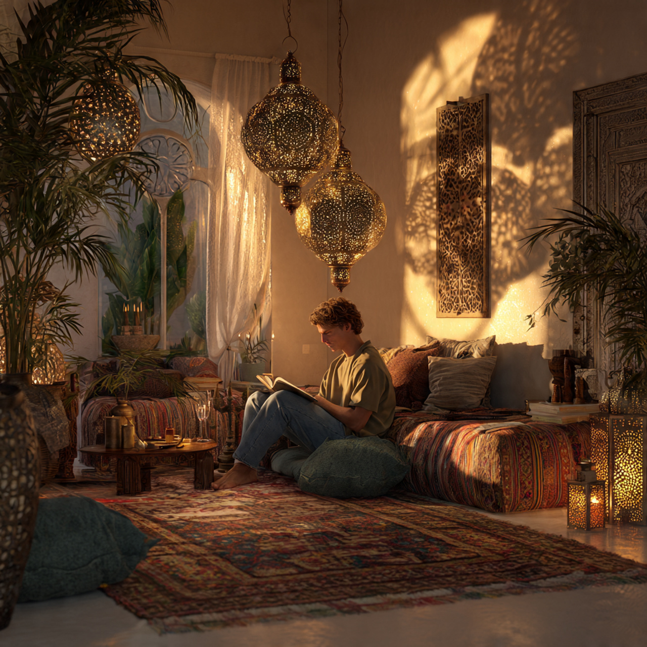 25 Living Room Lighting Ideas to Brighten and Transform Your Home 19 a cozy bohemian style living room featuring ornate