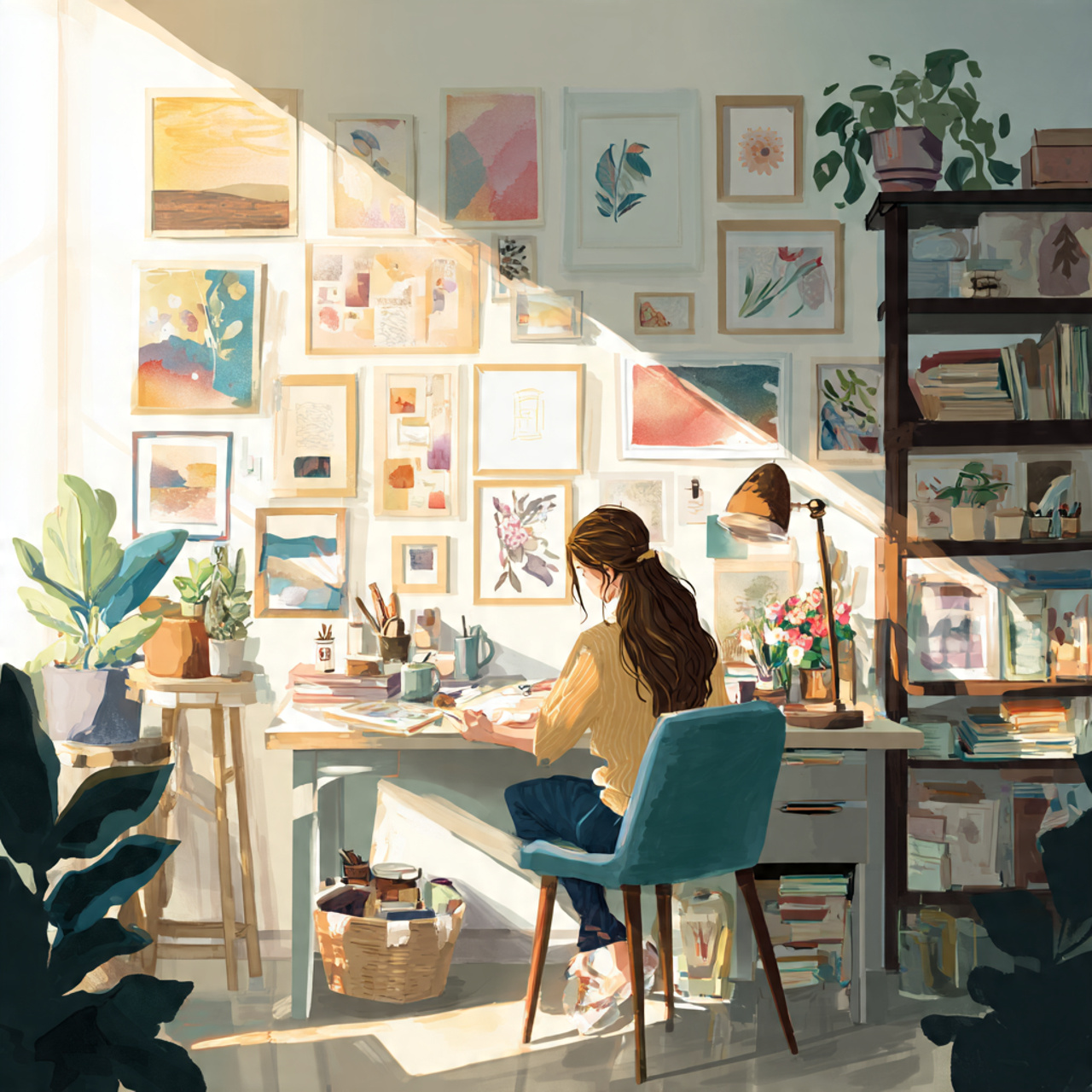 25 Home Office Ideas to Boost Productivity & Style Today 15 a creative home office with inspiring artwork 1