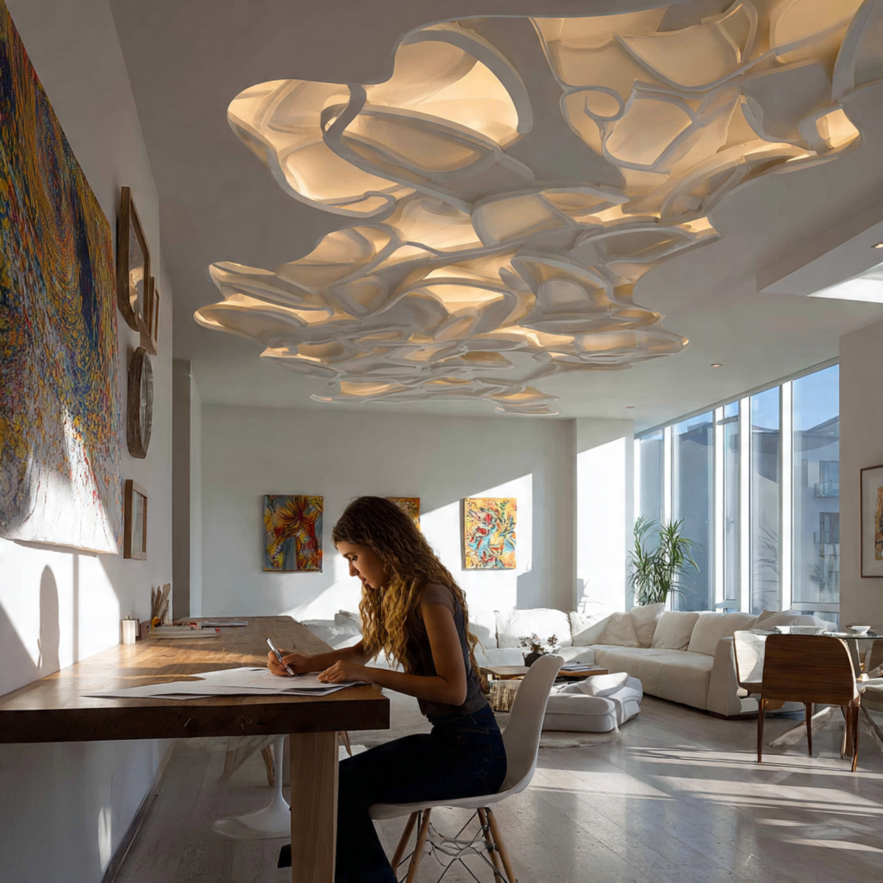 a creative modern living space highlighting fall