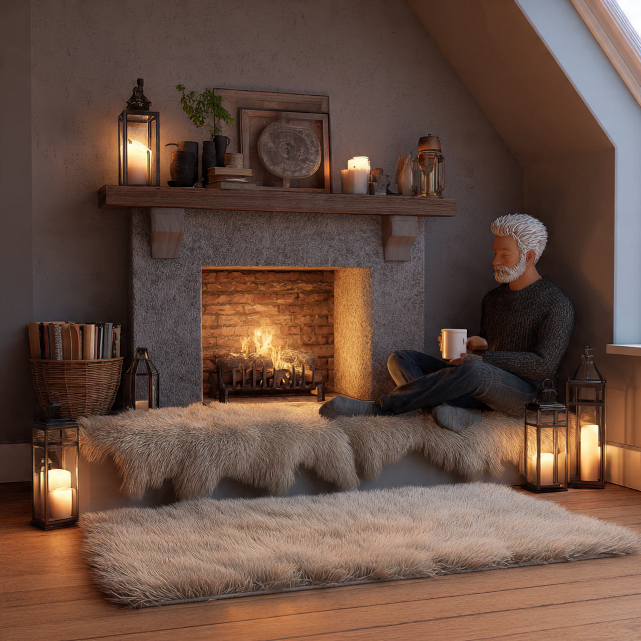 25 Cozy Nook Inspiration Ideas to Create Warm, Inviting Retreats at Home 12 a decorative fireplace hearth transformed into a