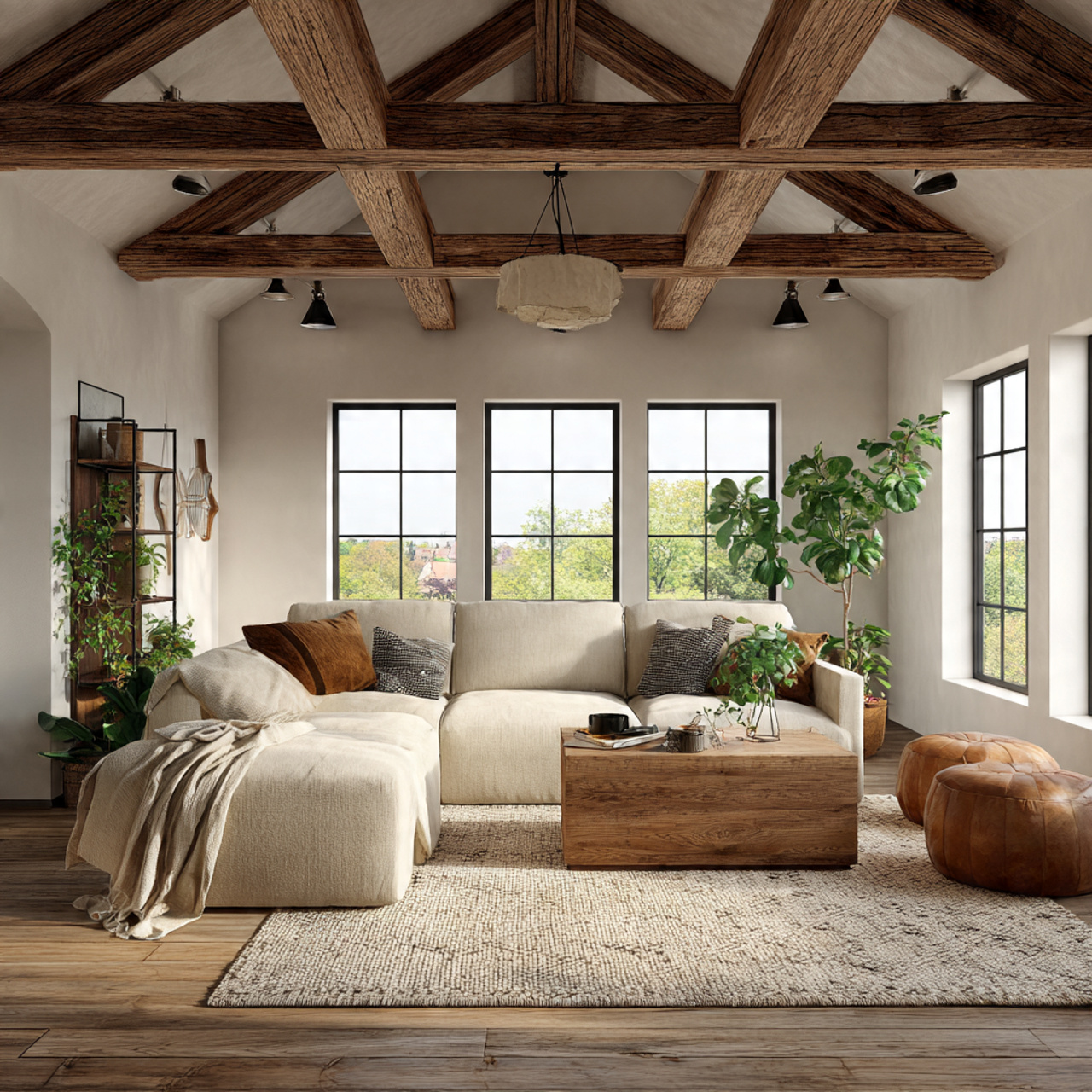 25 Living Room Lighting Ideas to Brighten and Transform Your Home 23 a farmhouse inspired living room with rustic wooden