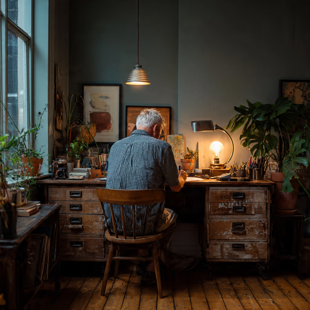 25 Home Office Ideas to Boost Productivity & Style Today 16 a home office featuring a vintage wooden 1