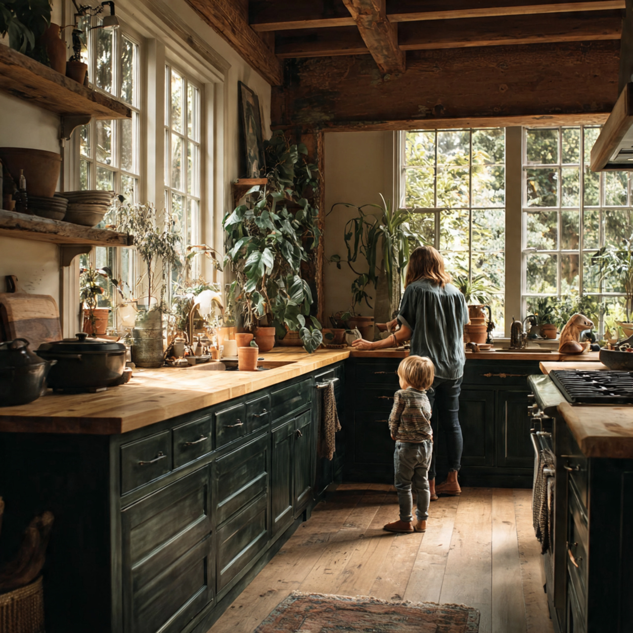 25 Stunning Dark Kitchen Cabinets Ideas for Modern Homes 4 a kitchen showcasing deep forest green wood 1