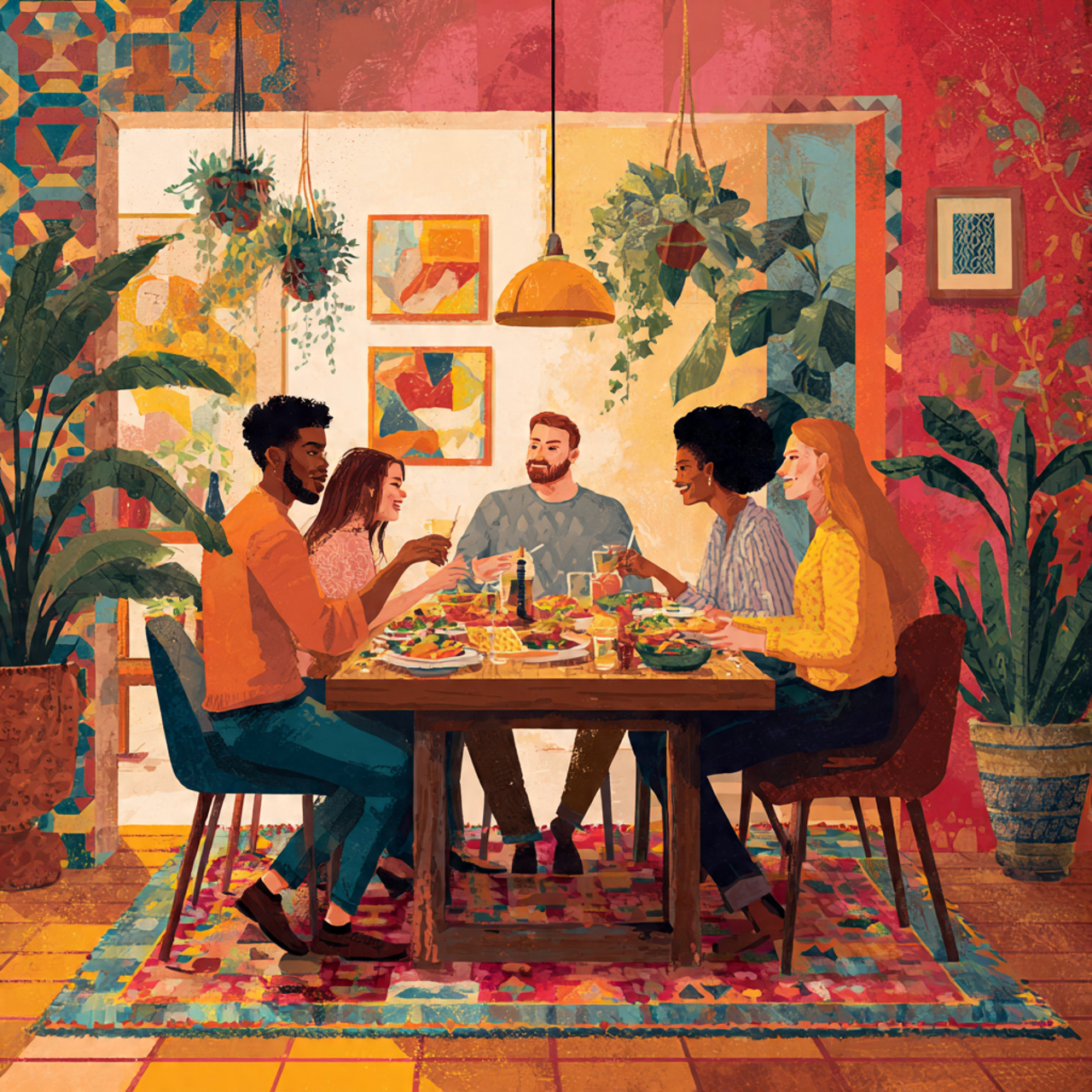 25 Stunning Dining Table Ideas to Transform Your Home 21 a lively dining room featuring a wooden