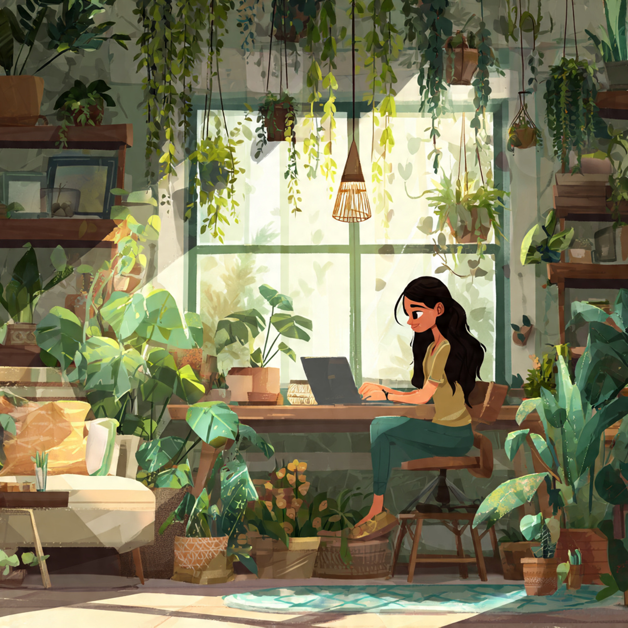 25 Cozy Home Office Ideas for a Warm, Inspiring Workspace 8 a lush workspace illustrating cozy home office