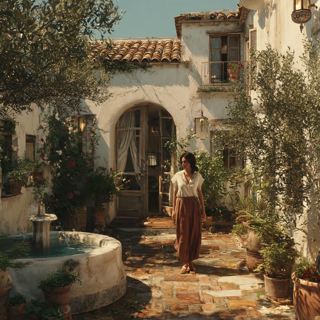 25 Outdoor Ideas Ideas That Instantly Transform Your Backyard 23 a mediterranean style courtyard with terracotta tiles white 1