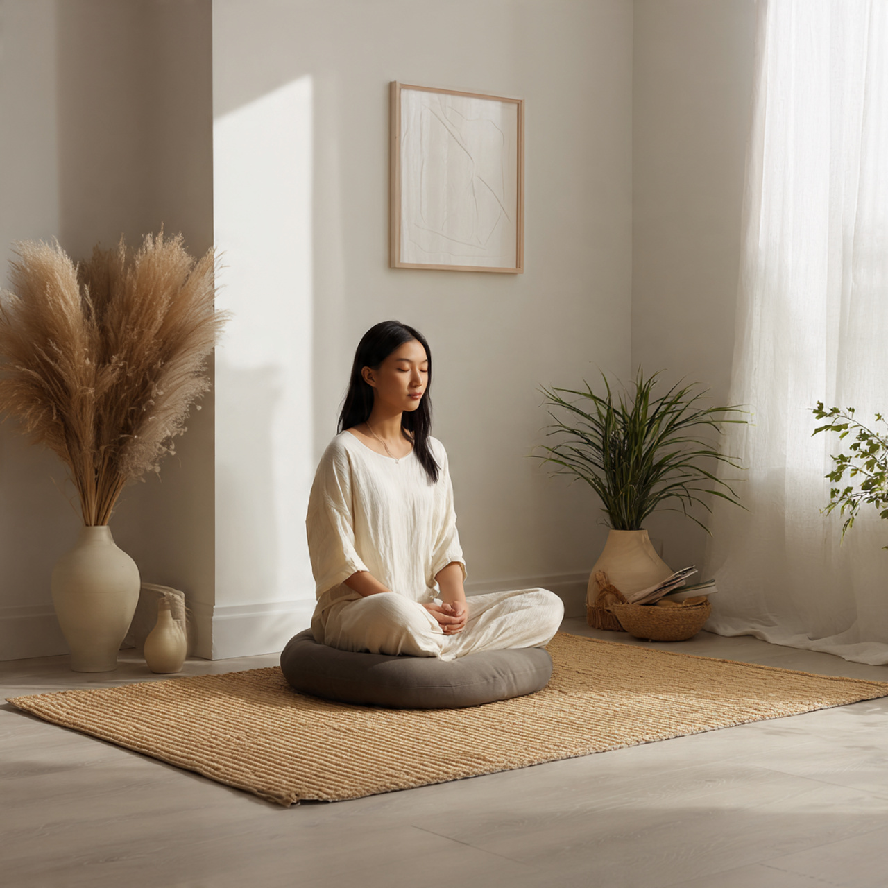 25 Cozy Nook Inspiration Ideas to Create Warm, Inviting Retreats at Home 5 a minimalist meditation nook with a bamboo