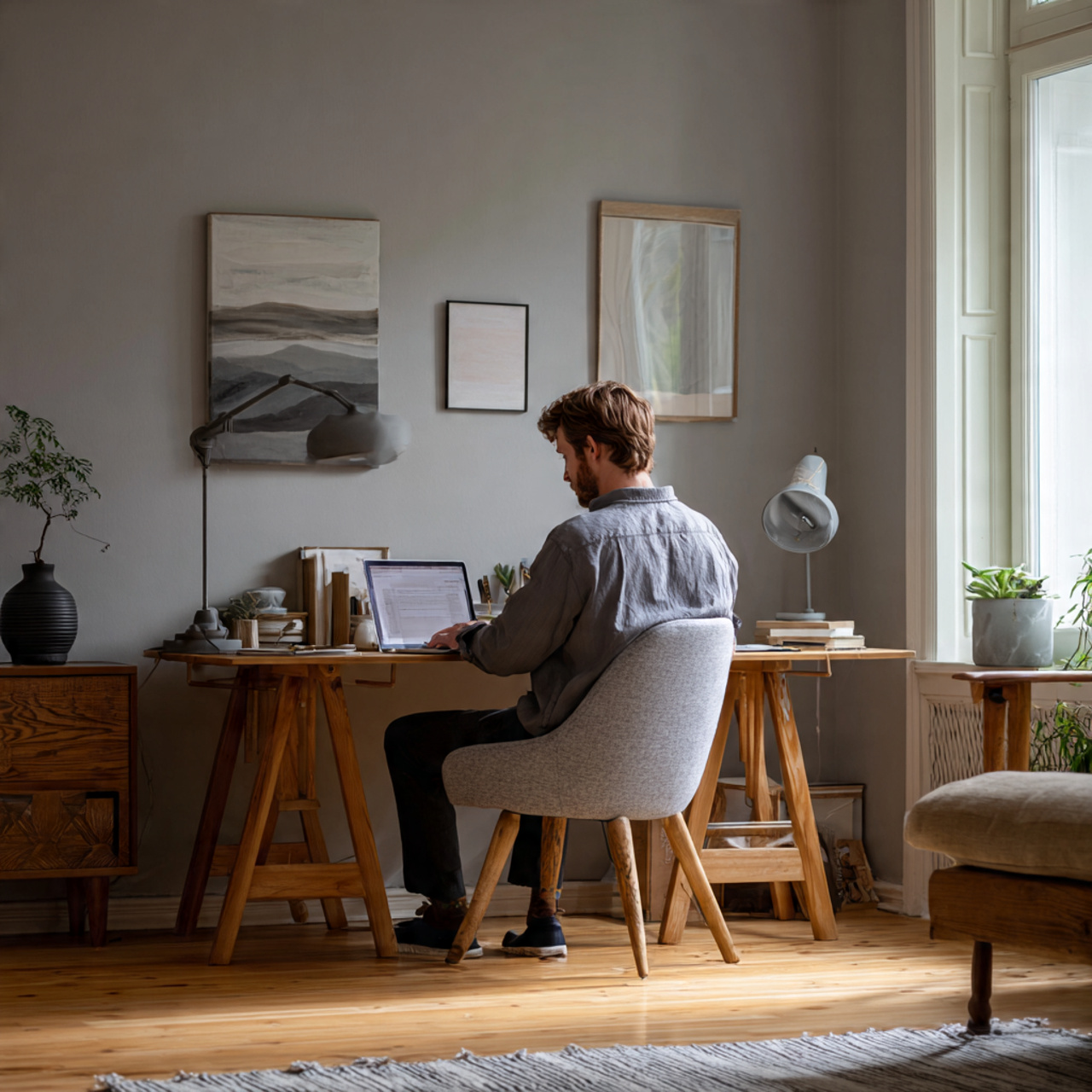 25 Home Office Ideas to Boost Productivity & Style Today 5 a minimalist scandinavian style home office with a