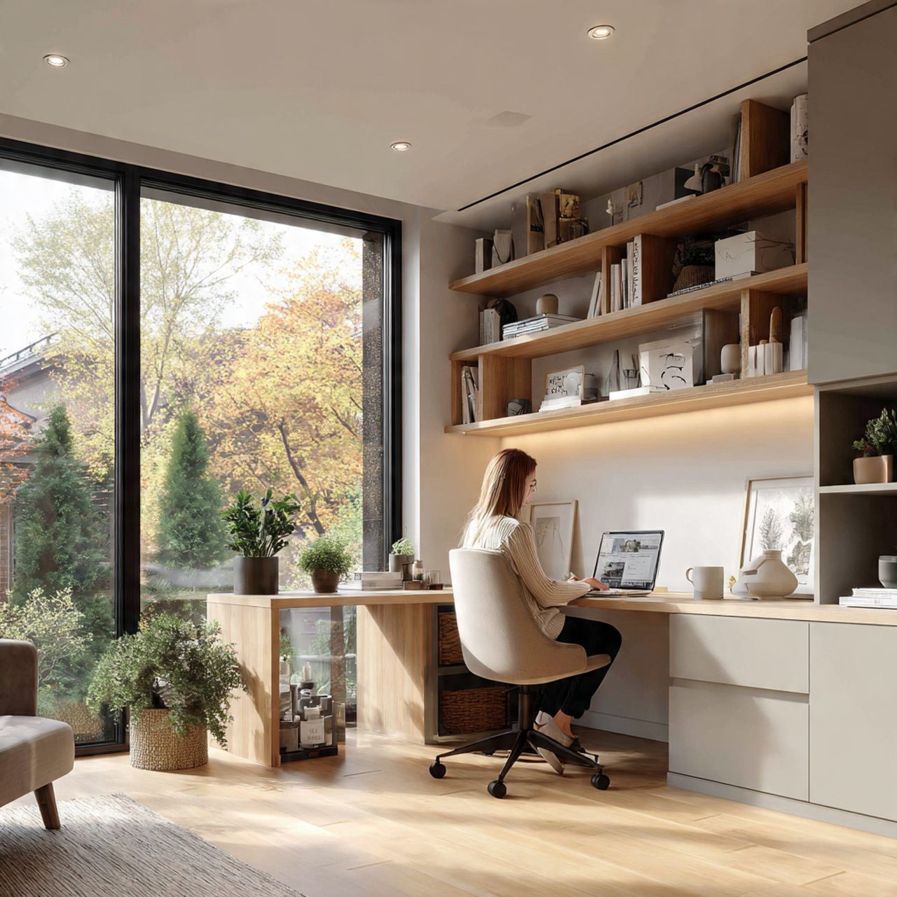 25 Stunning House Ideas to Elevate Your Home Design 23 a modern home office integrated seamlessly into