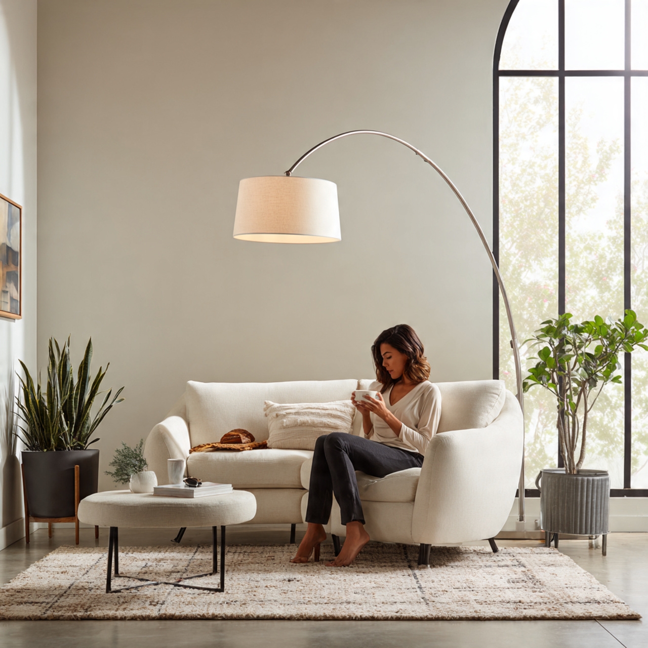 25 Living Room Lighting Ideas to Brighten and Transform Your Home 6 a modern living room featuring a tall