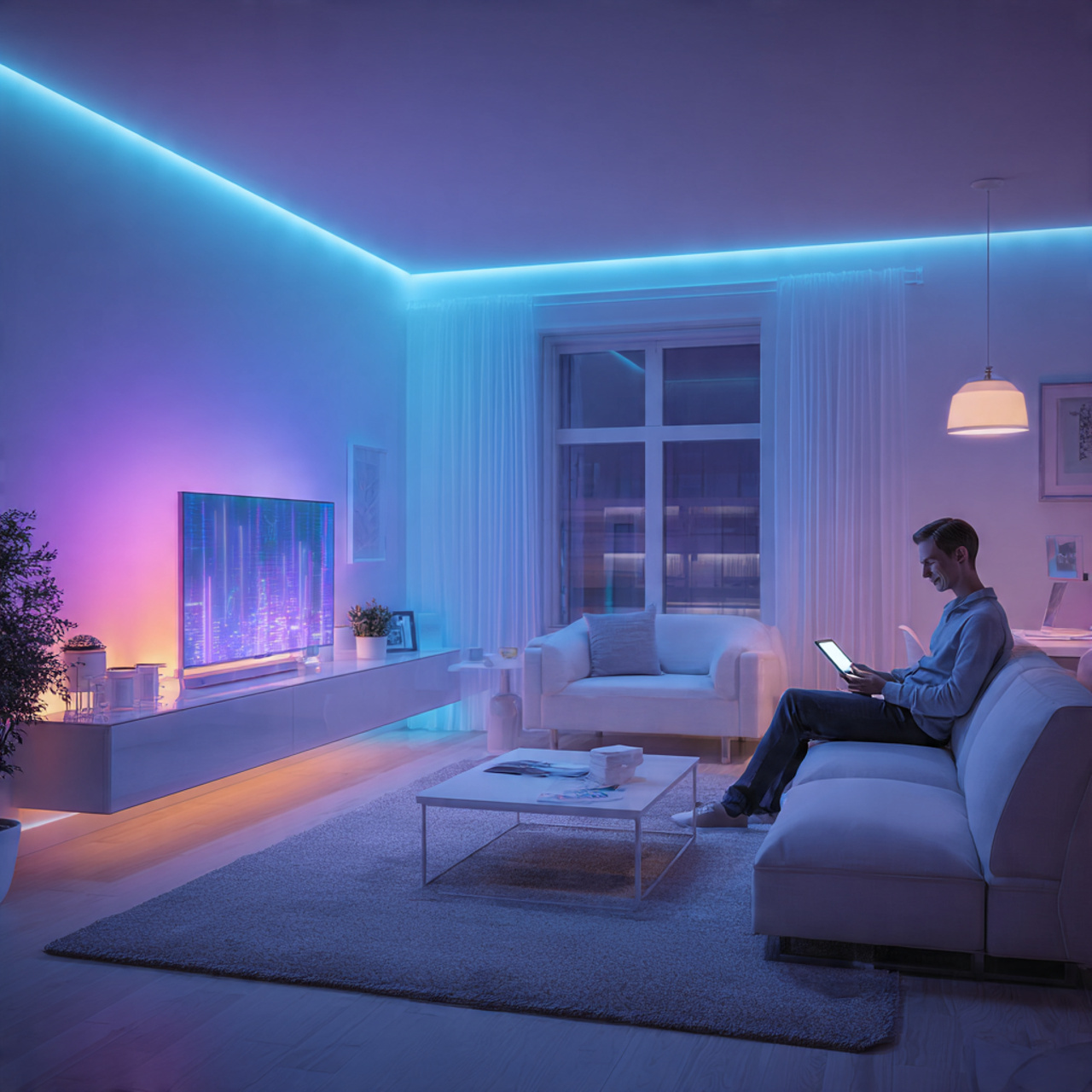 25 Living Room Lighting Ideas to Brighten and Transform Your Home 9 a modern living room showcasing hidden dimmable