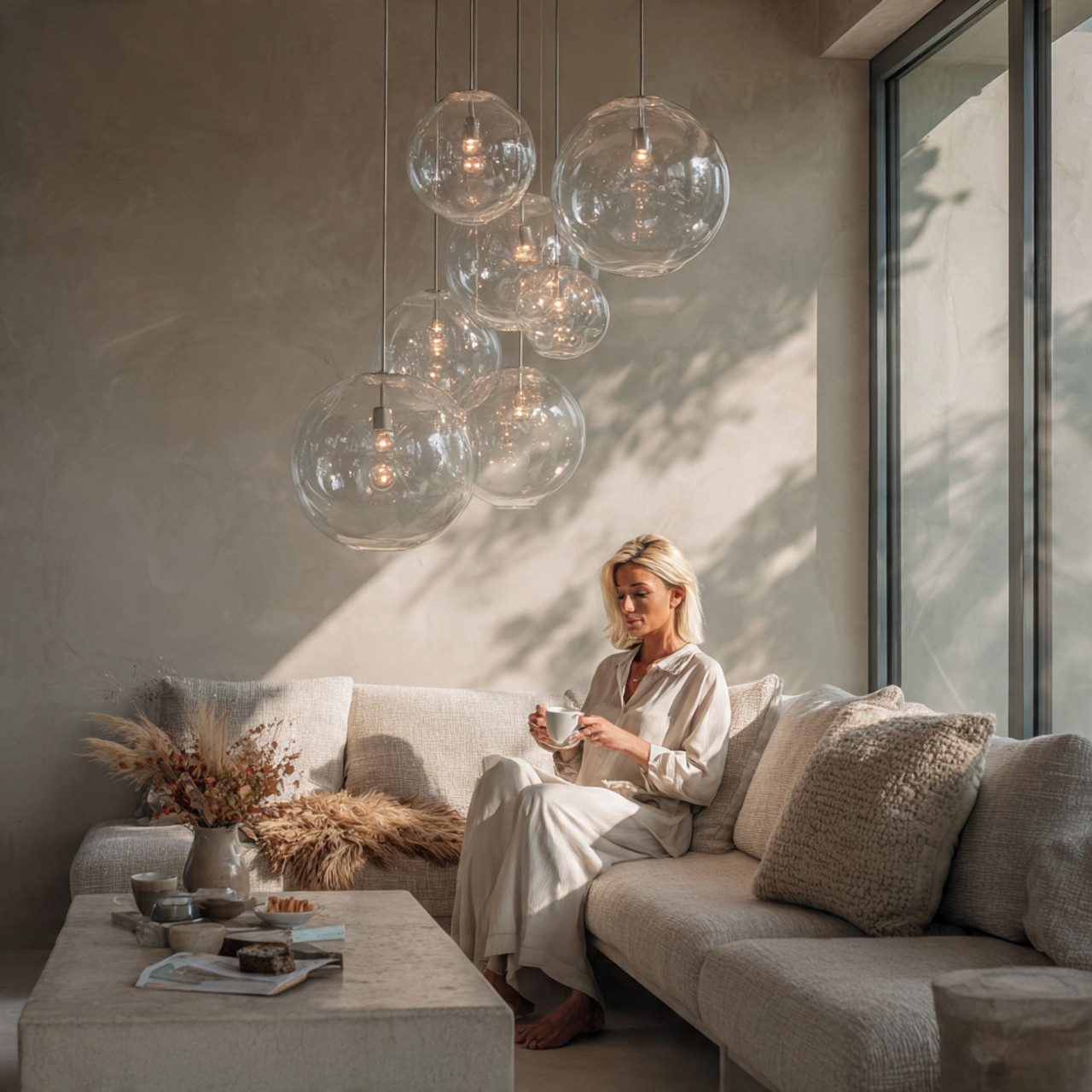 25 Living Room Lighting Ideas to Brighten and Transform Your Home 24 a modern living room with a cluster