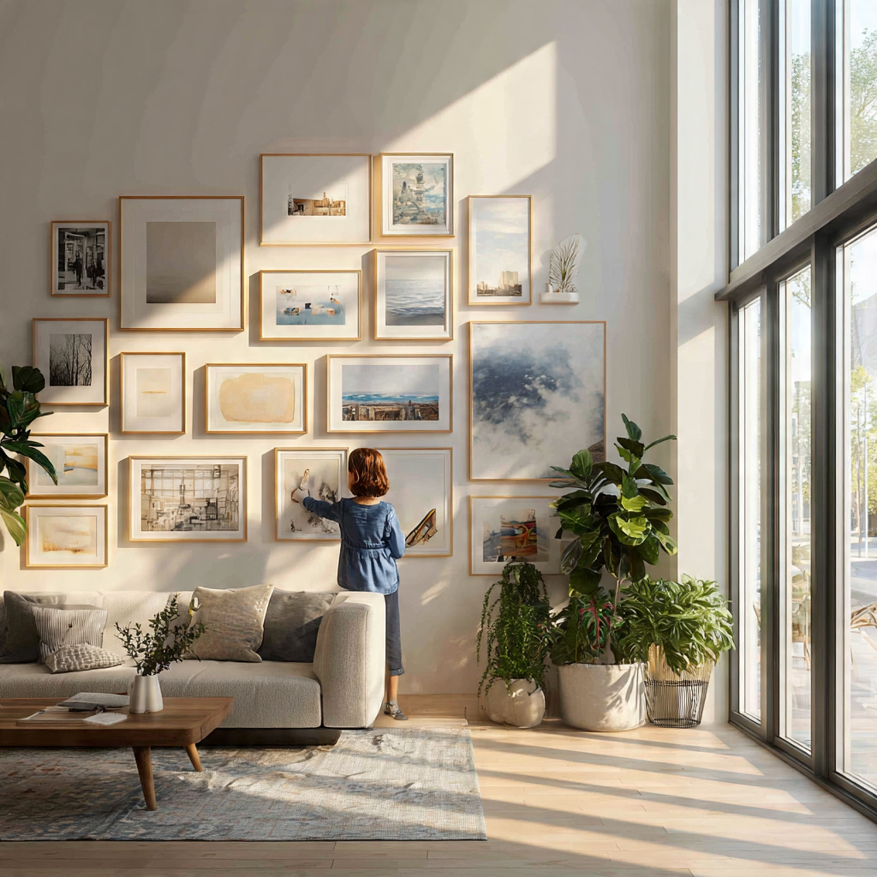 25 Living Room Wall Decor Ideas for a Stylish Home 1 a modern living room with a stylish