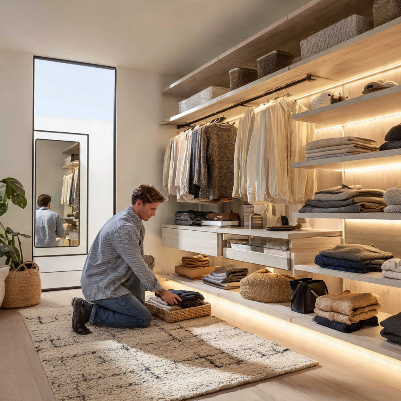 25 Best Closet Organization Ideas for a Stylish, Clutter-Free Space 20 a modern organized closet featuring lighting and