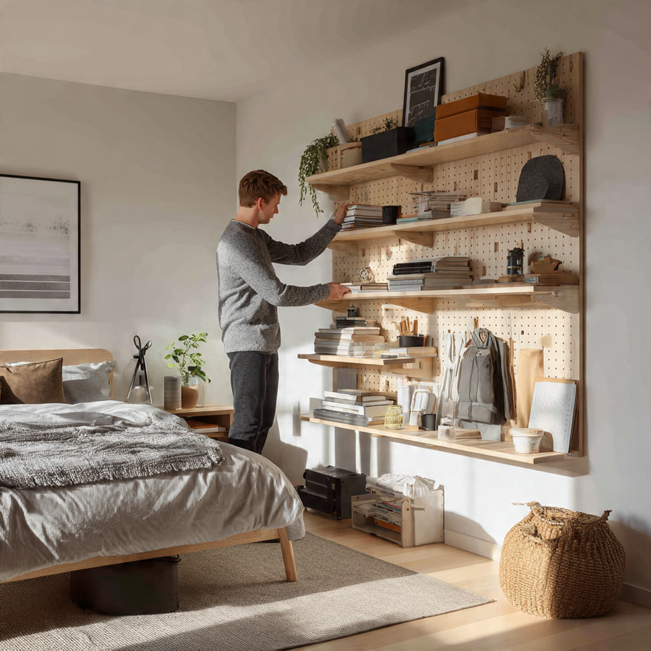 25 Bedroom Wall Ideas for a Stylish, Cozy & Luxurious Home Retreat 18 a modern scandinavian bedroom with a light