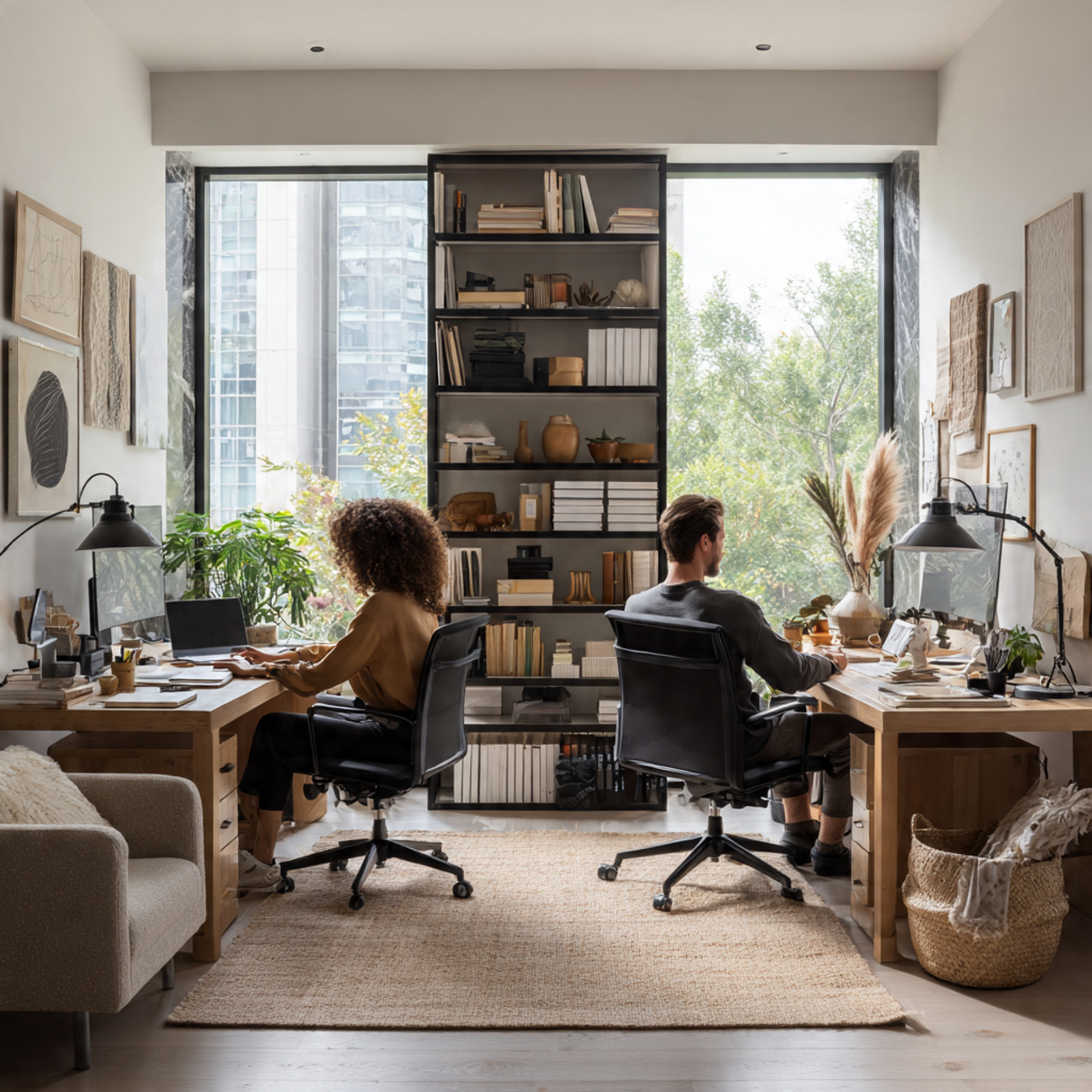 25 Home Office Ideas to Boost Productivity & Style Today 21 a modern shared home office with two 1