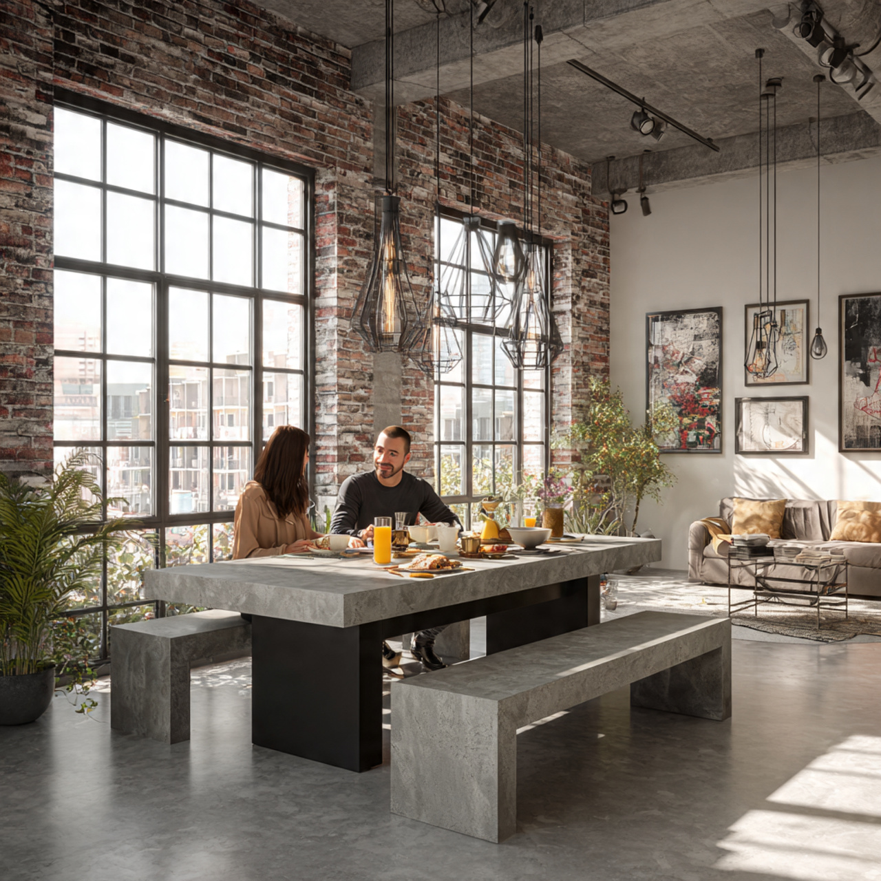 25 Stunning Dining Table Ideas to Transform Your Home 11 a modern urban loft dining area featuring