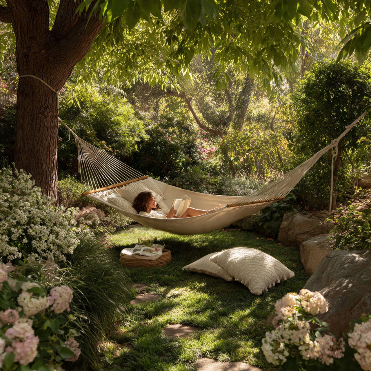 25 Backyard Ideas That Boost Value, Style & Everyday Enjoyment 6 a peaceful backyard corner with a sturdy