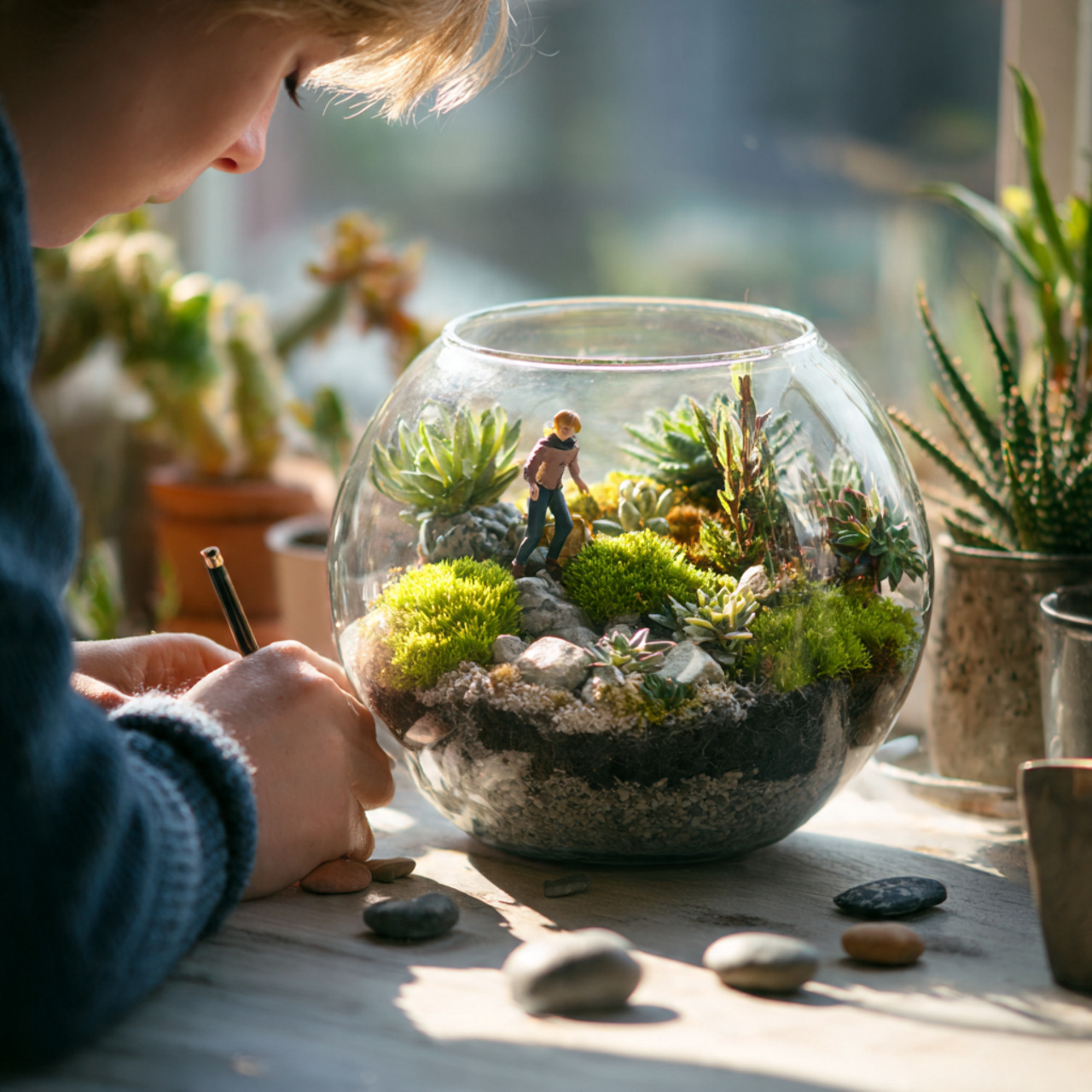 25 DIY and Craft Ideas That Inspire Creativity & Transform Your Home 21 a person arranging small succulents and moss