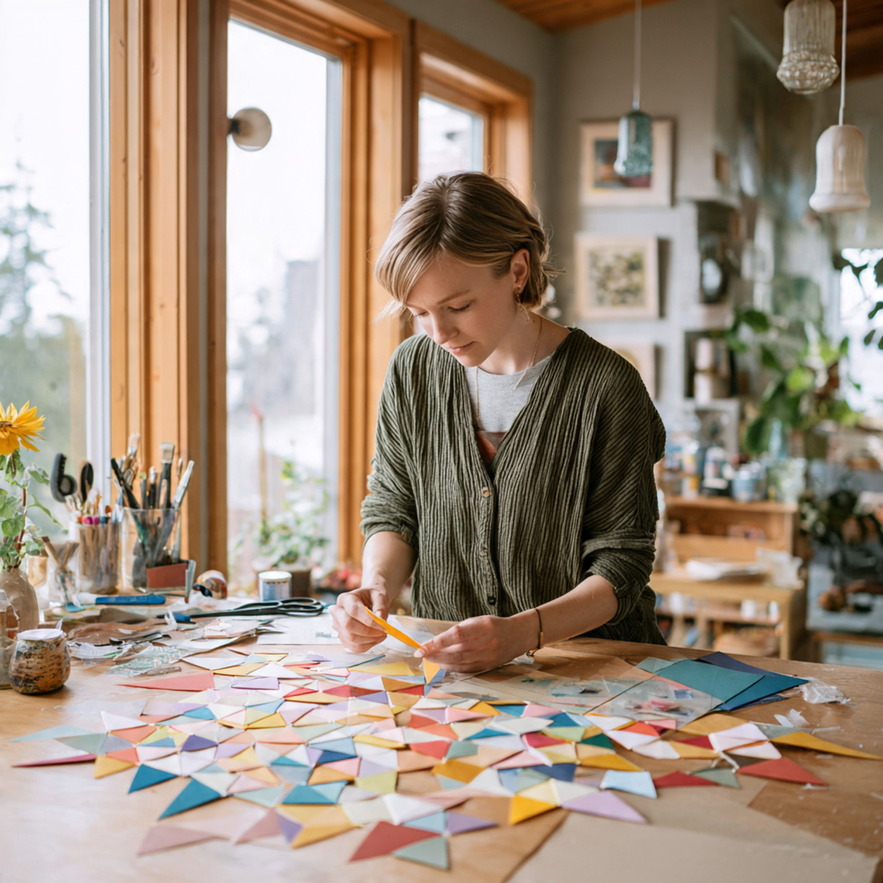 25 DIY and Craft Ideas That Inspire Creativity & Transform Your Home 23 a person folding and assembling geometric paper