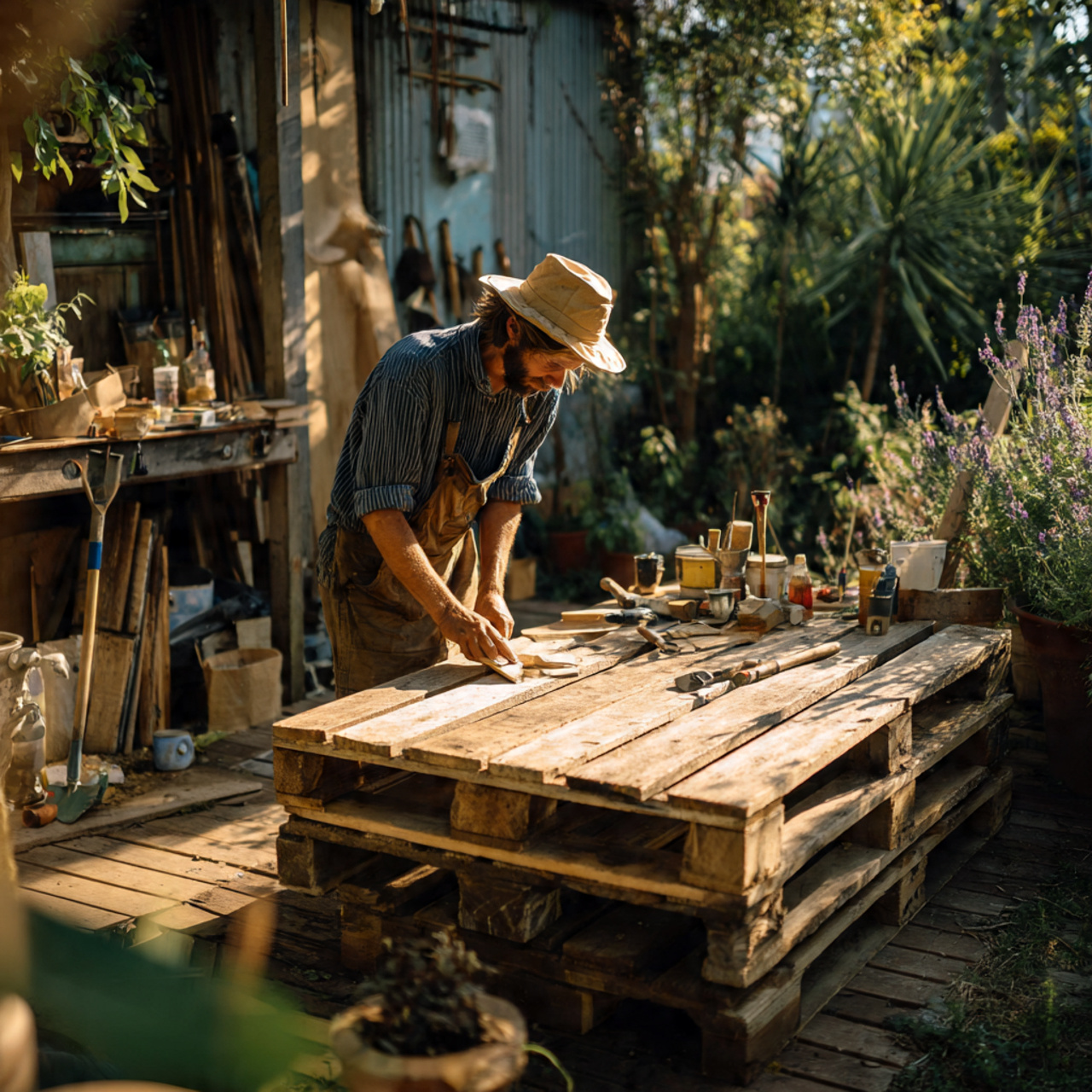 25 DIY and Craft Ideas That Inspire Creativity & Transform Your Home 7 a person sanding and assembling a rustic