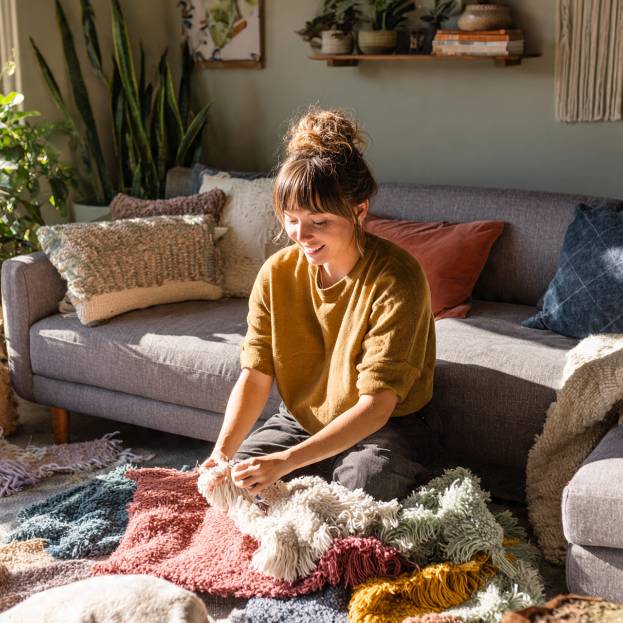 25 DIY and Craft Ideas That Inspire Creativity & Transform Your Home 12 a person tying fringe edges on a