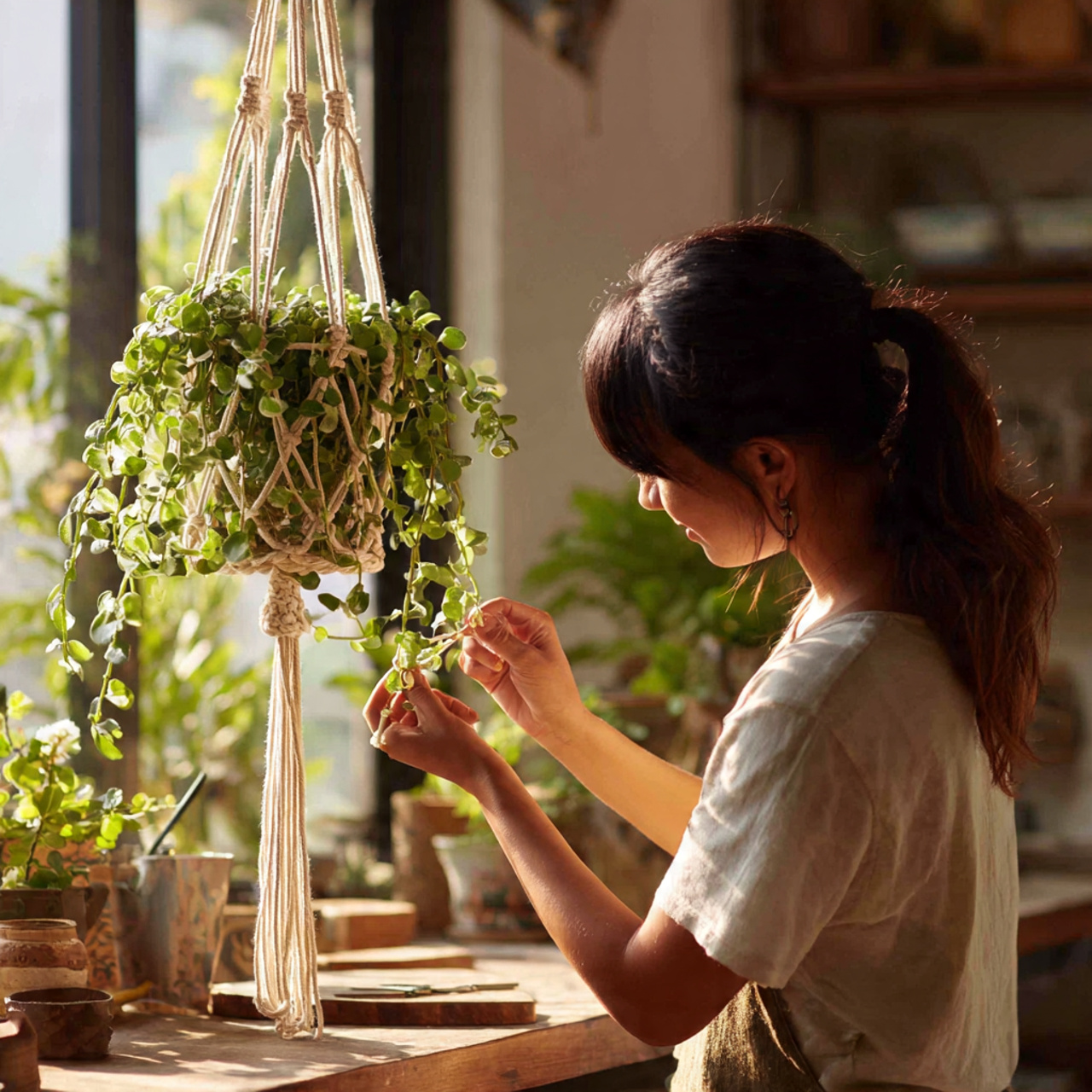 25 DIY and Craft Ideas That Inspire Creativity & Transform Your Home 4 a person tying macrame knots to make