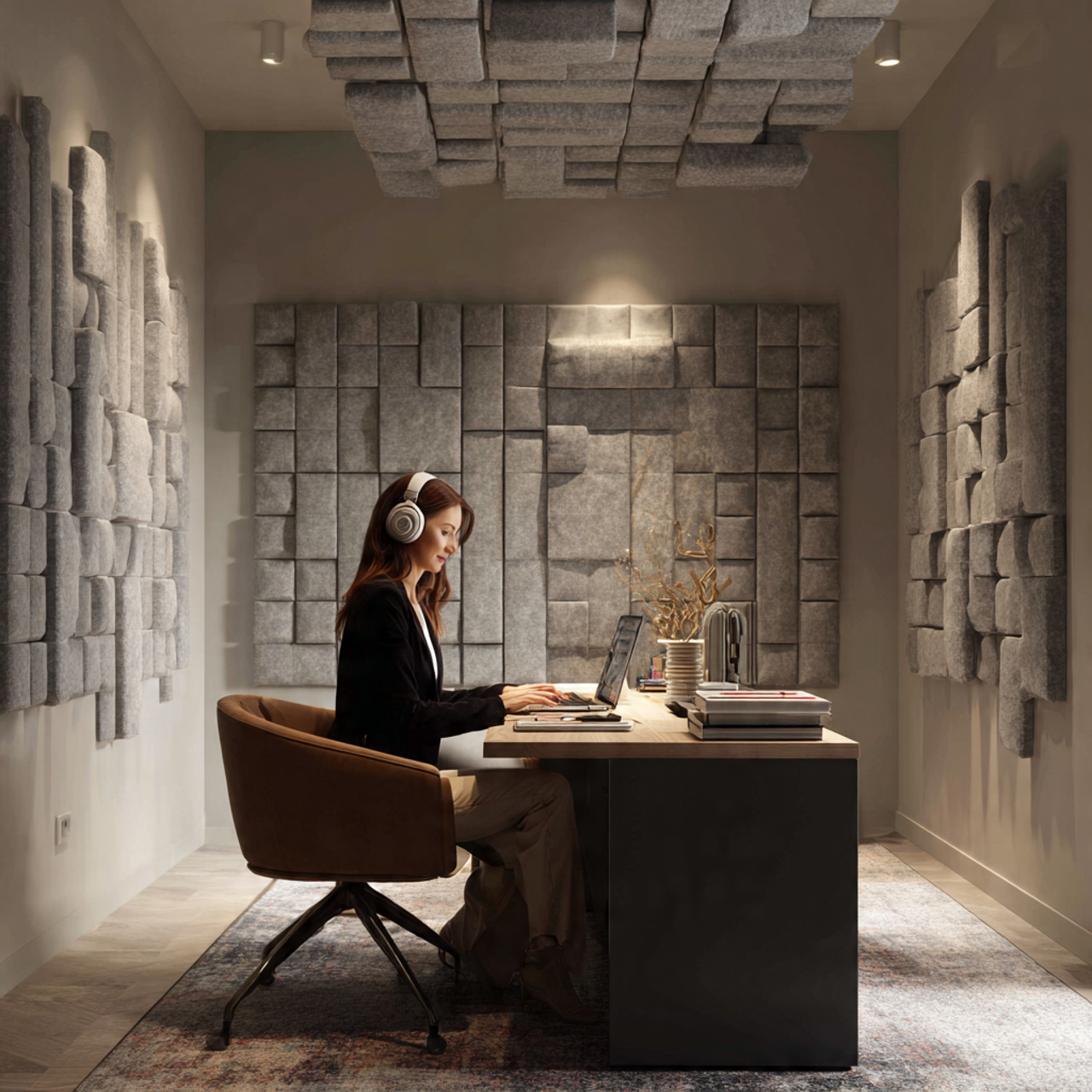 25 Home Office Ideas to Boost Productivity & Style Today 9 a professional home office with decorative acoustic