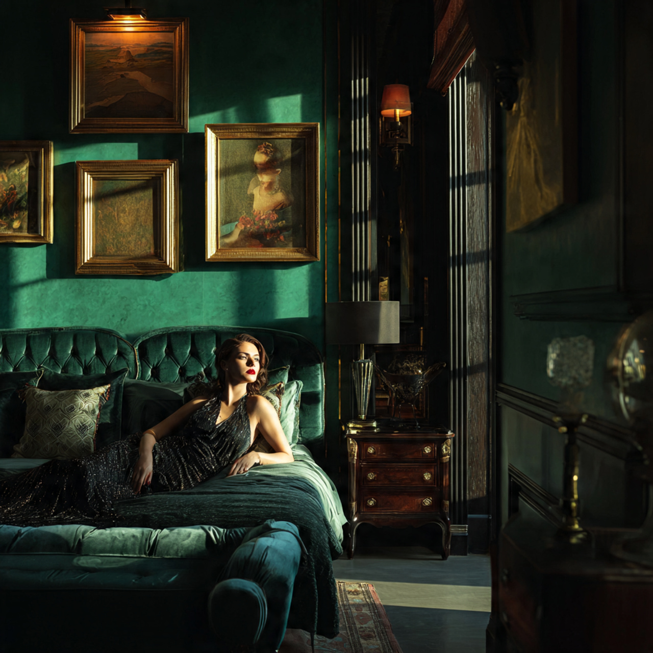 25 Bedroom Colour Ideas: Stunning Palettes for a Calm & Stylish Space 7 a realistic bedroom with rich emerald green